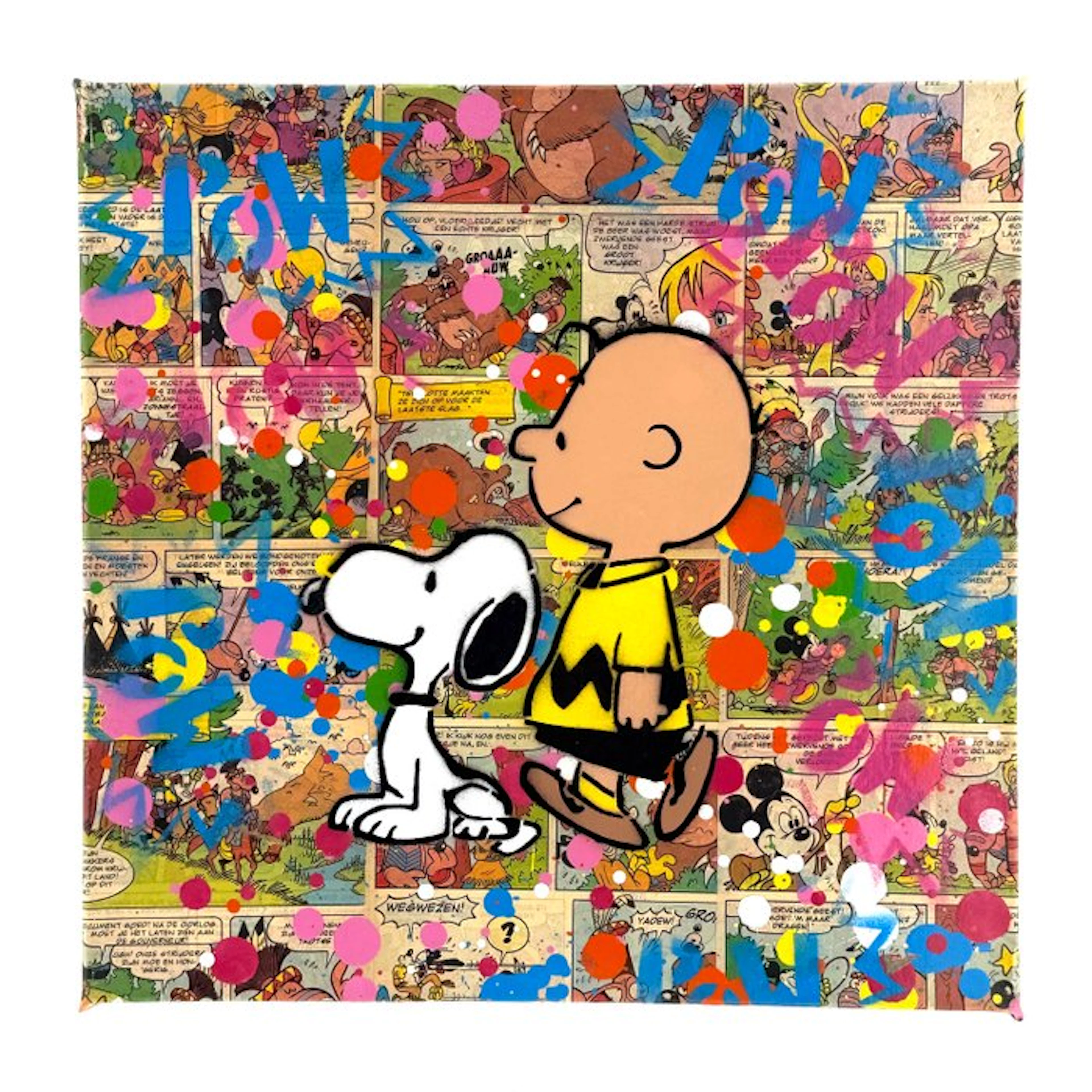 Koen Betjes (1992) - Charlie Brown and Snoopy x Comics Collage - canvas
