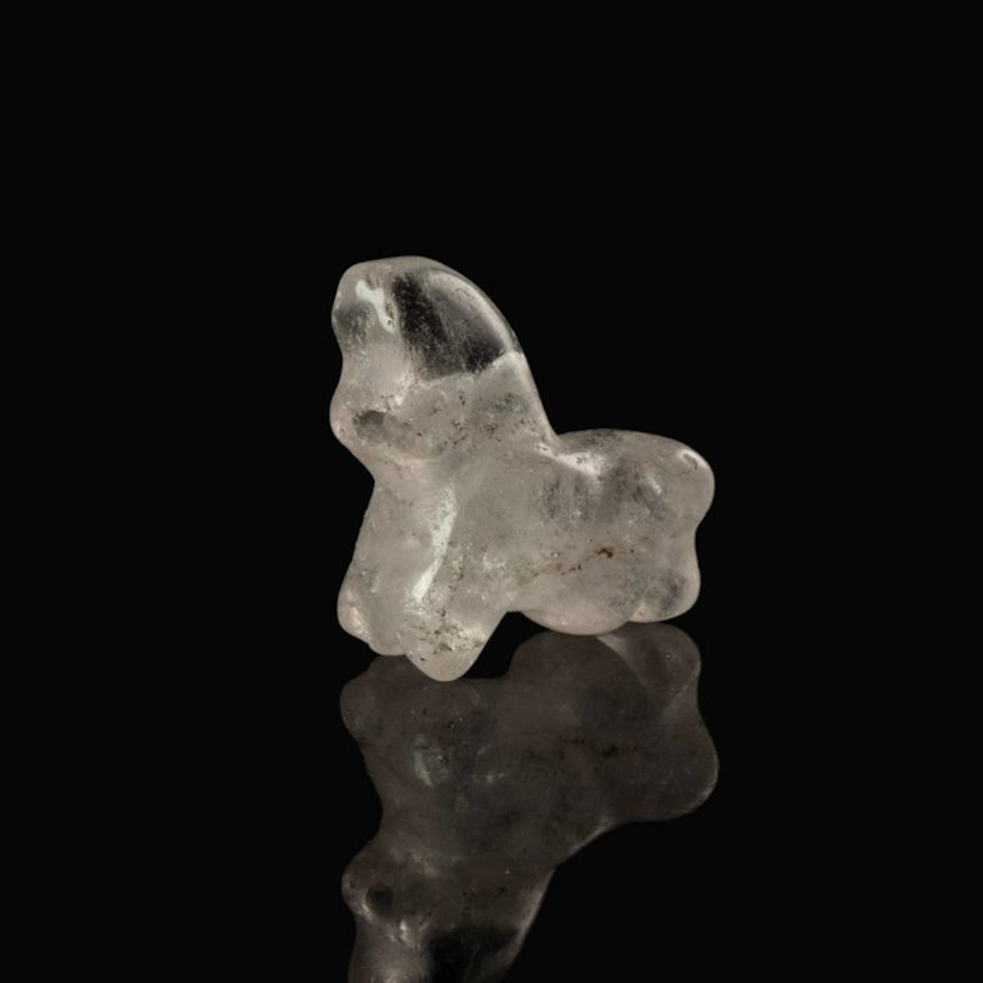 Western Asiatic Rock crystal Zoomorphic Lion Amulet Bead (No reserve price)