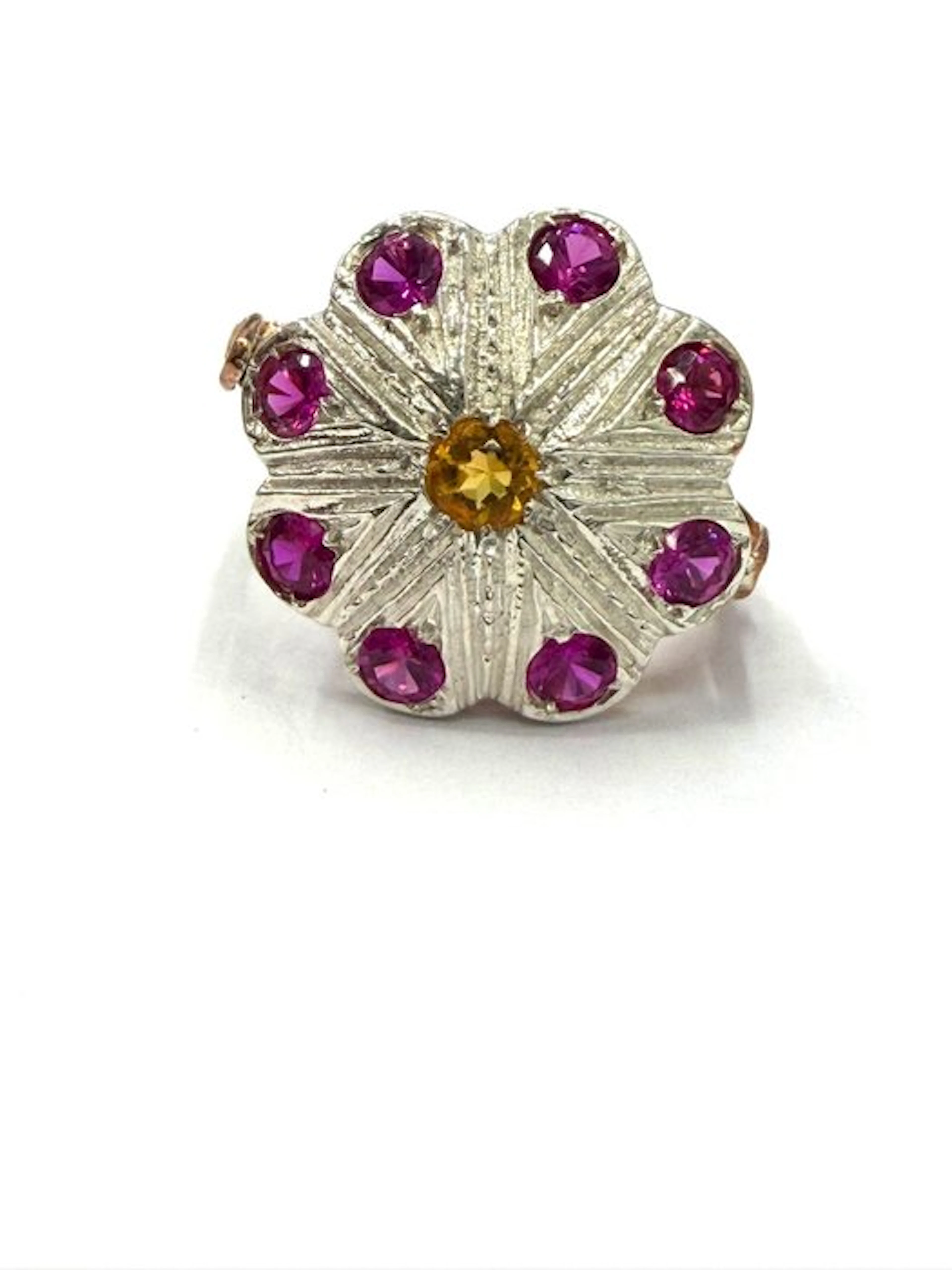 No reserve price - Ring - 9 kt. Rose gold, Silver Spinel