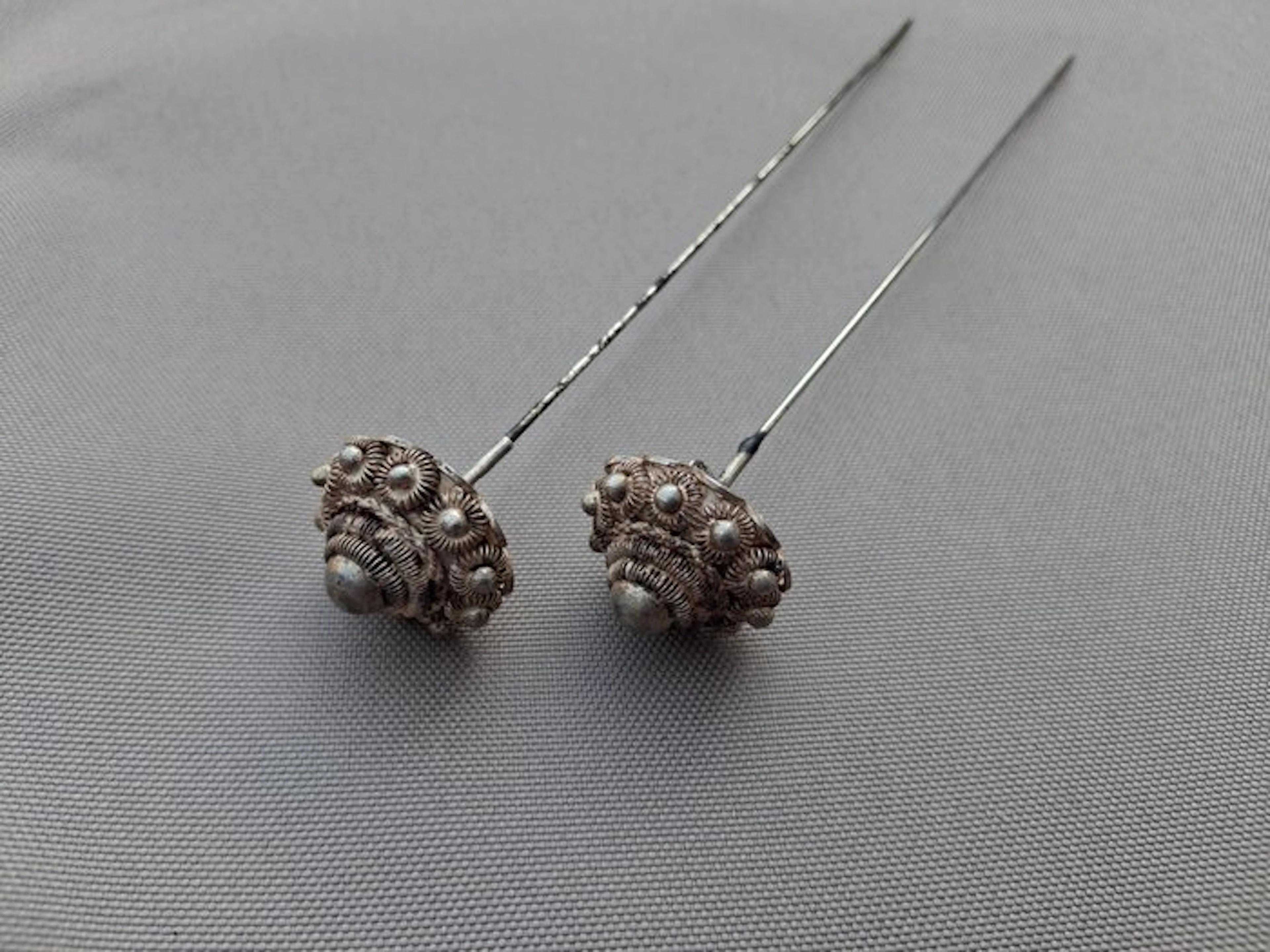 Two antique Zeeland Long hat pins (17.5 cm)