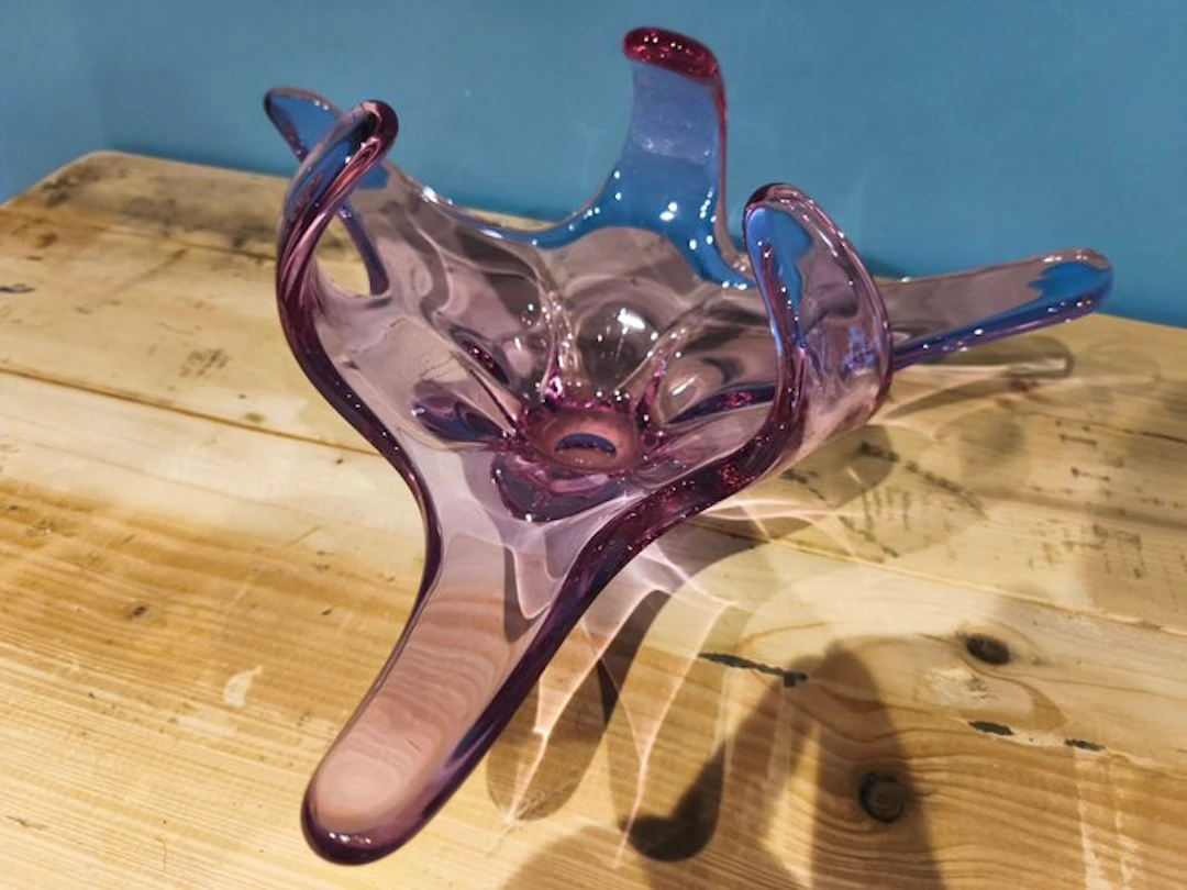 Dish - Glass - purple handmade glass bowl