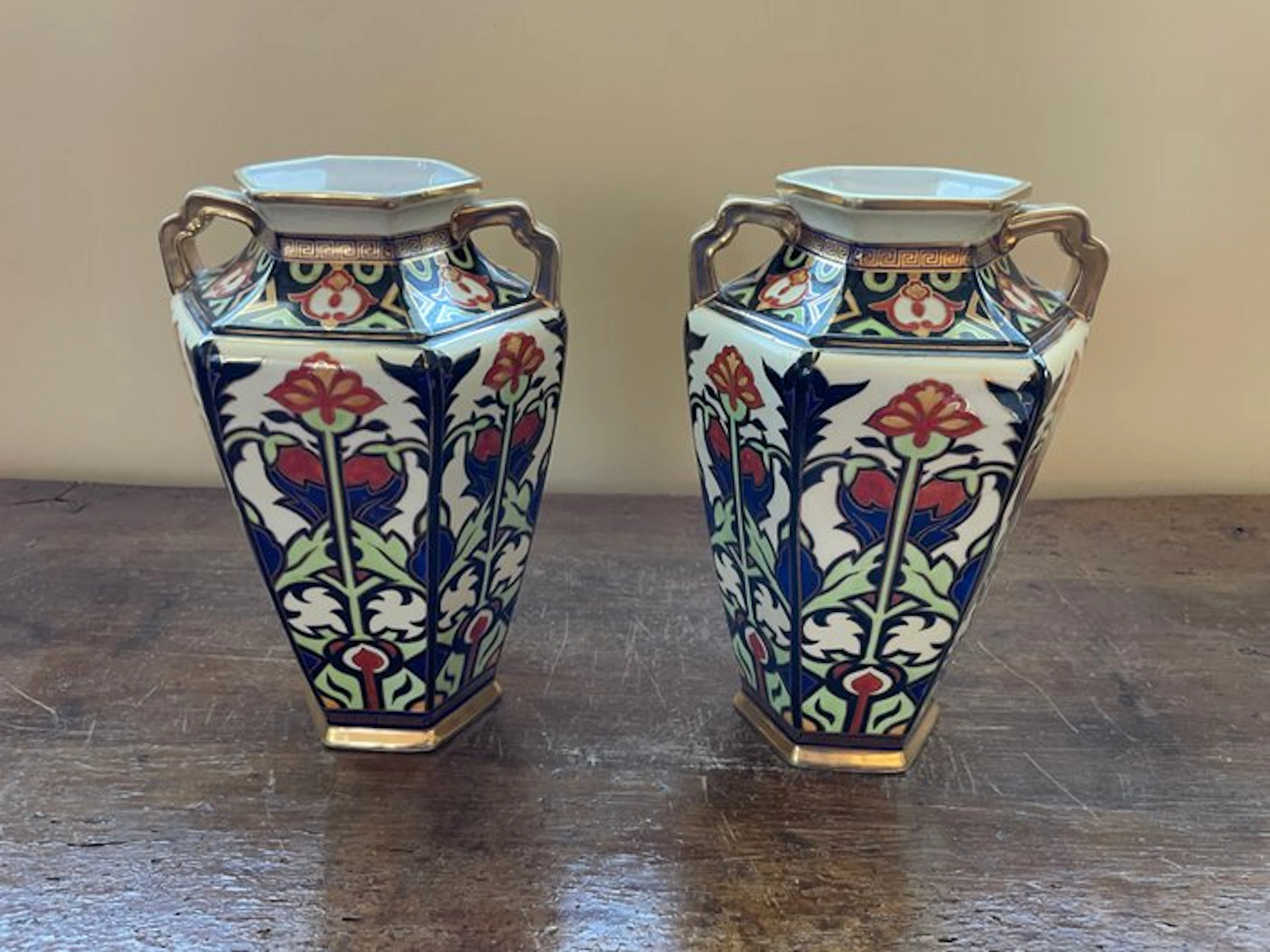 Noritake Japon - Vase (2) - « Komaru » (Morimura) - Faience