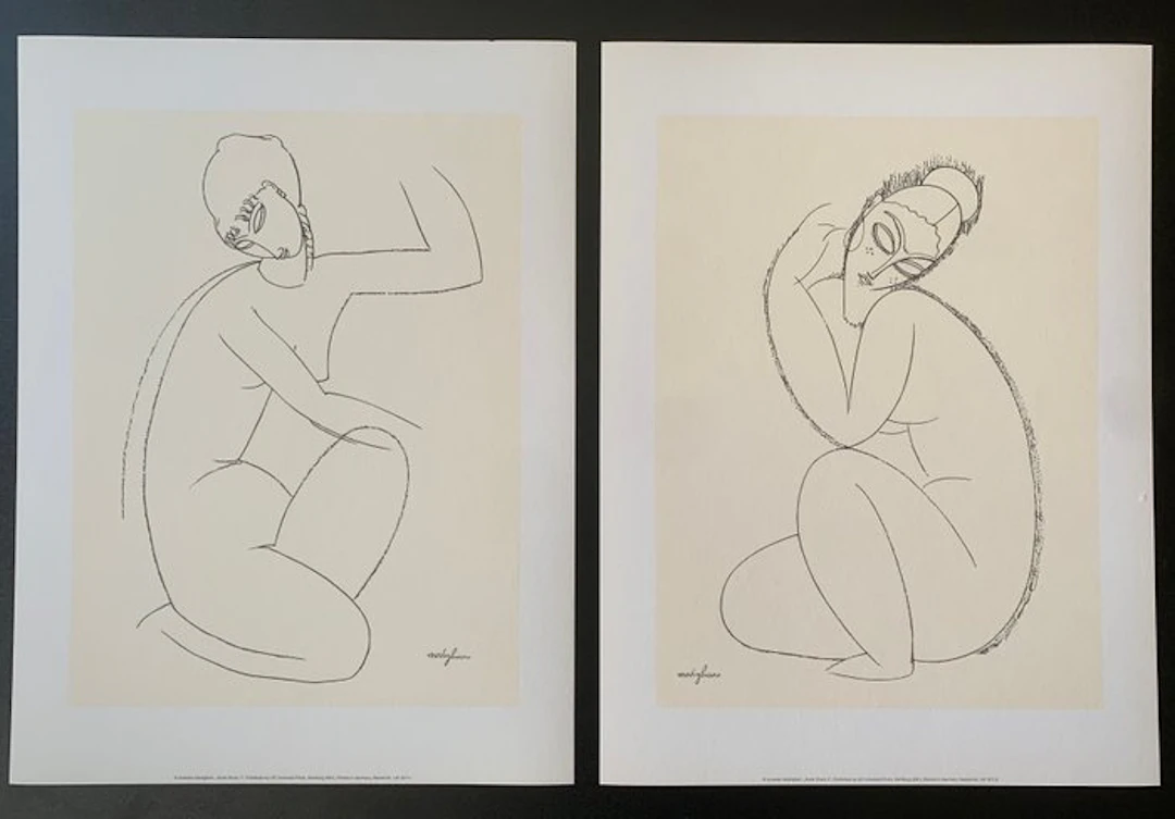 Amedeo Modigliani - Set of 2 Prints - Nude Study 1 and...