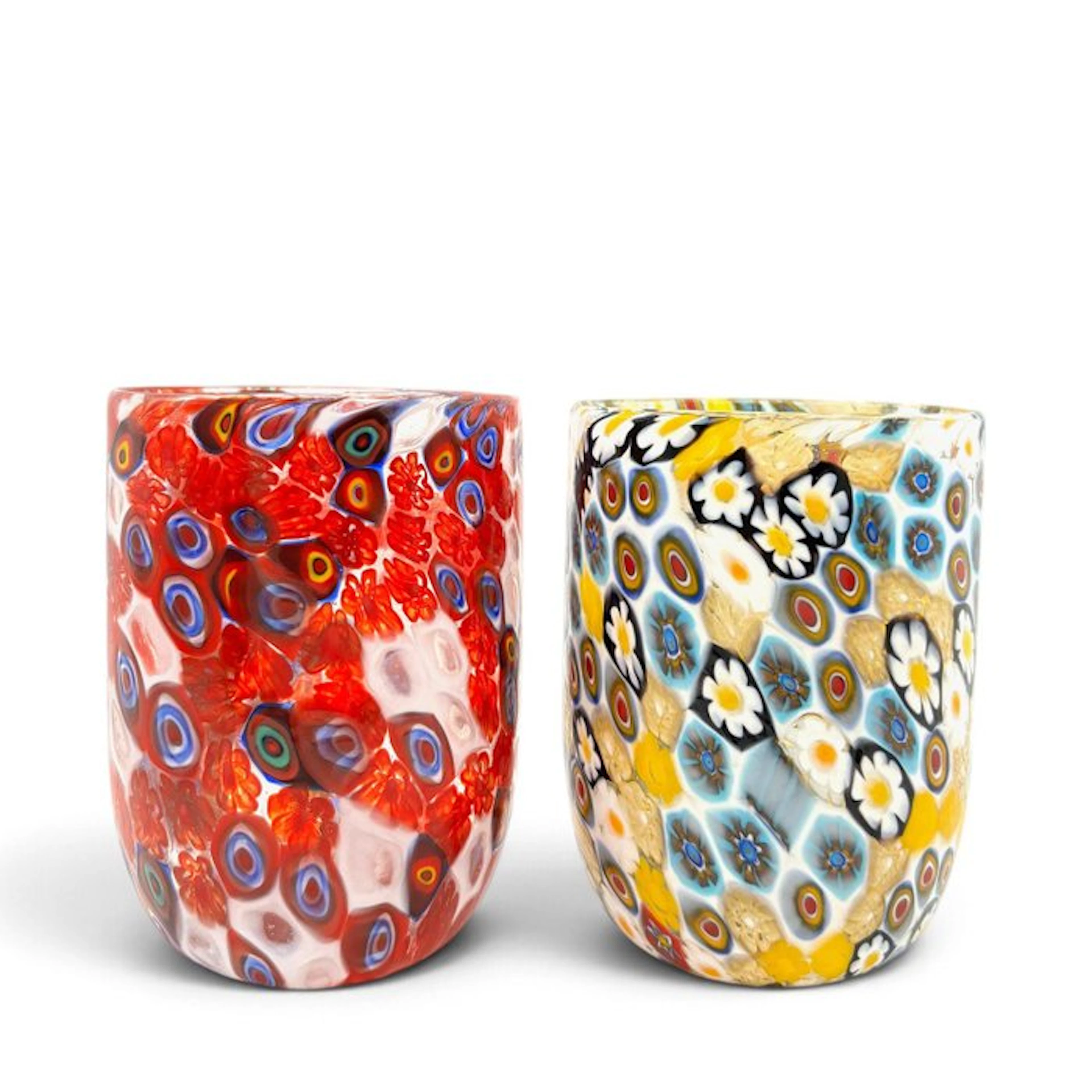 Drinking set (2) - Murano glass - 02 Murrine glasses