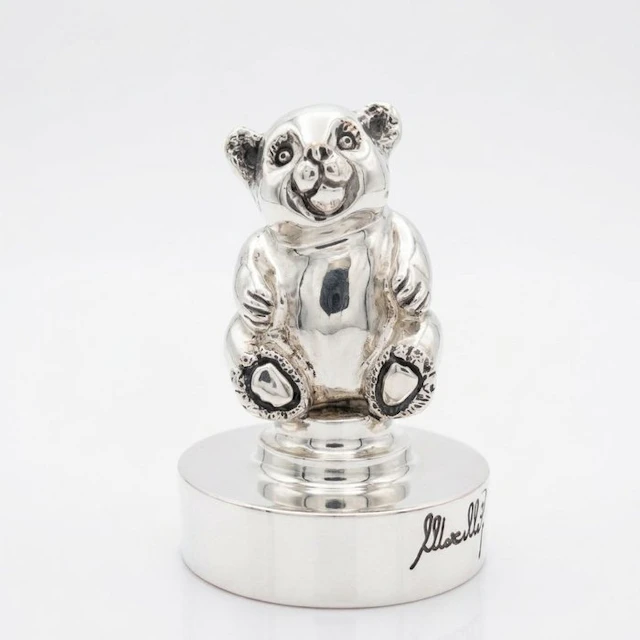 Marcello Giorgio - Sculpture, Orso - 8 cm - Silverplated