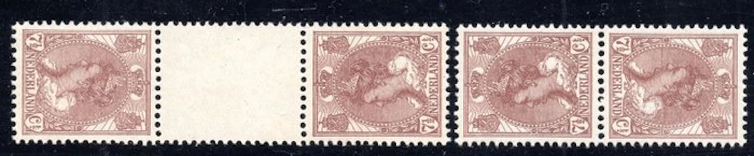 Netherlands 1924 - Reprint (head-to-tail) pairs. - NVPH 61 b/c