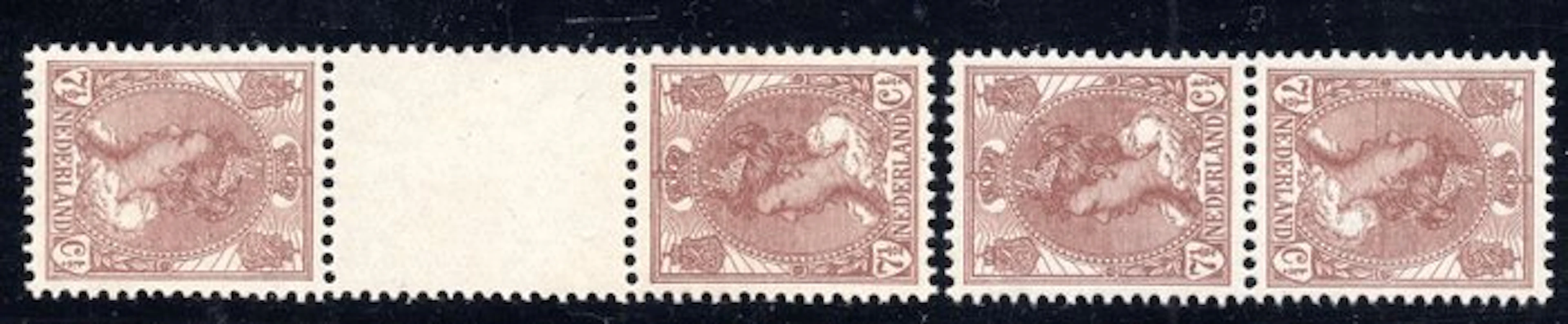 Netherlands 1924 - Reprint (head-to-tail) pairs. - NVPH 61 b/c
