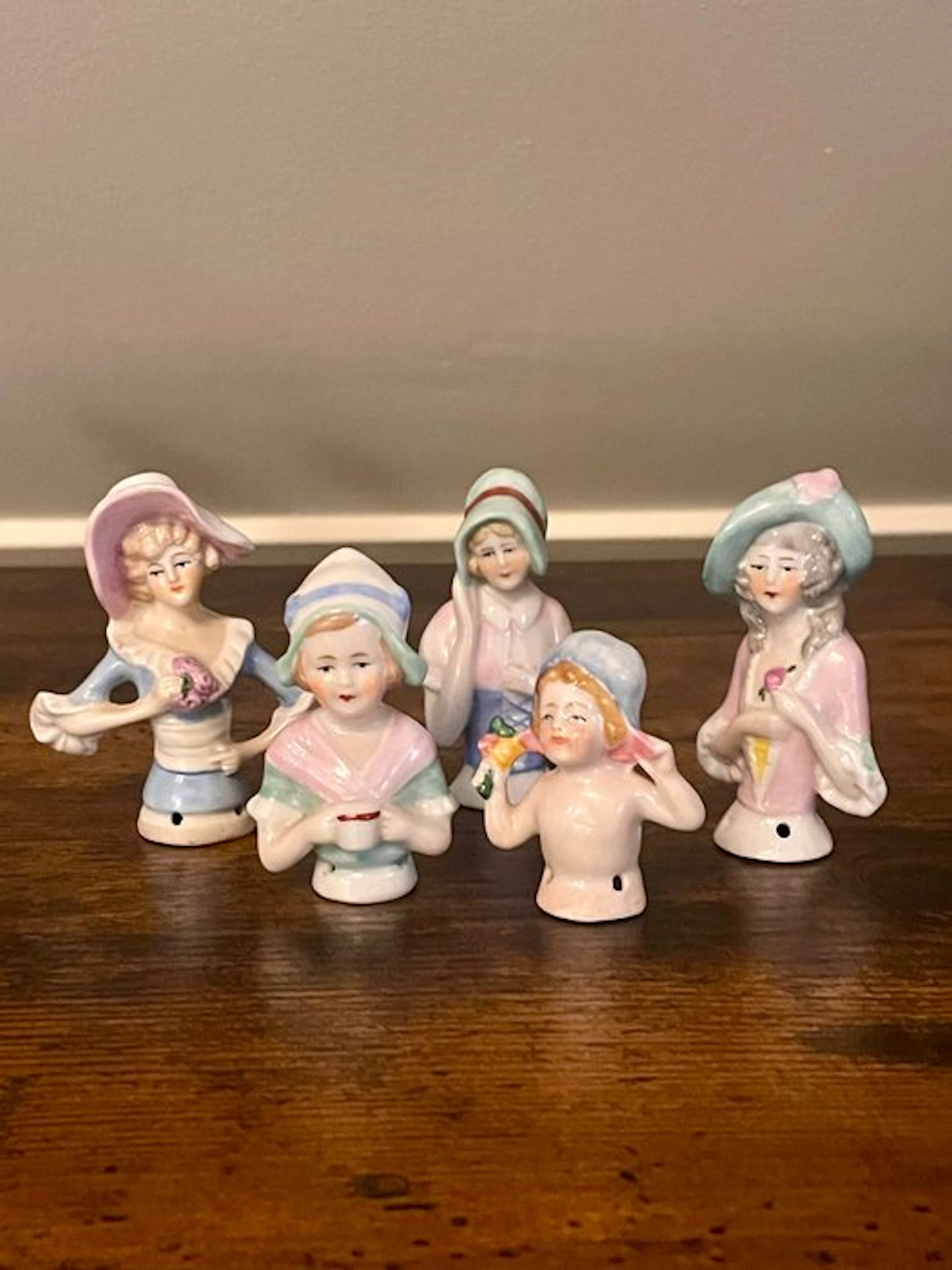 Figurine - Porcelain half-dolls (set of 5) (5) - Porcelain
