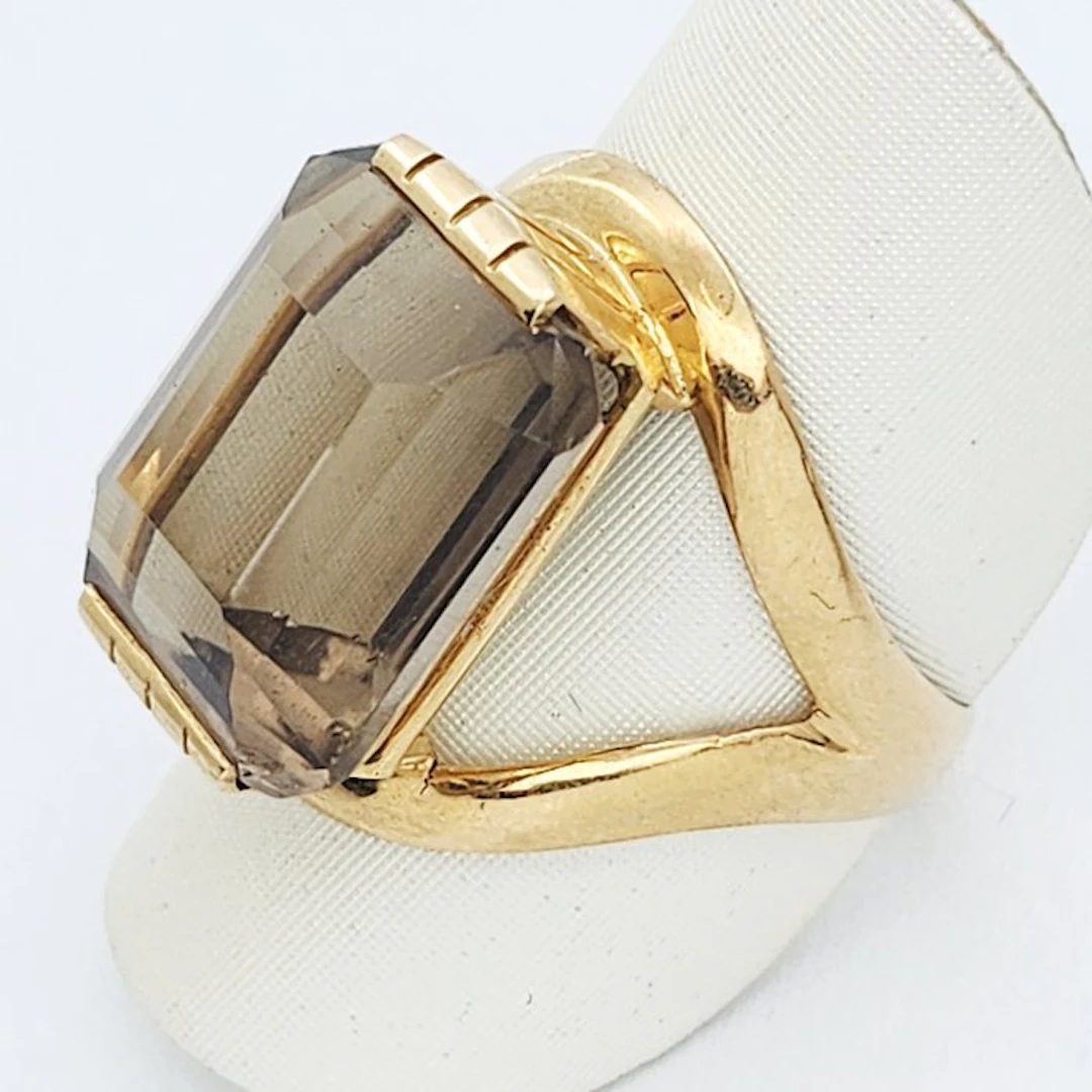 Ring - 18 kt. Yellow gold - 5.00ct. tw. Quartz