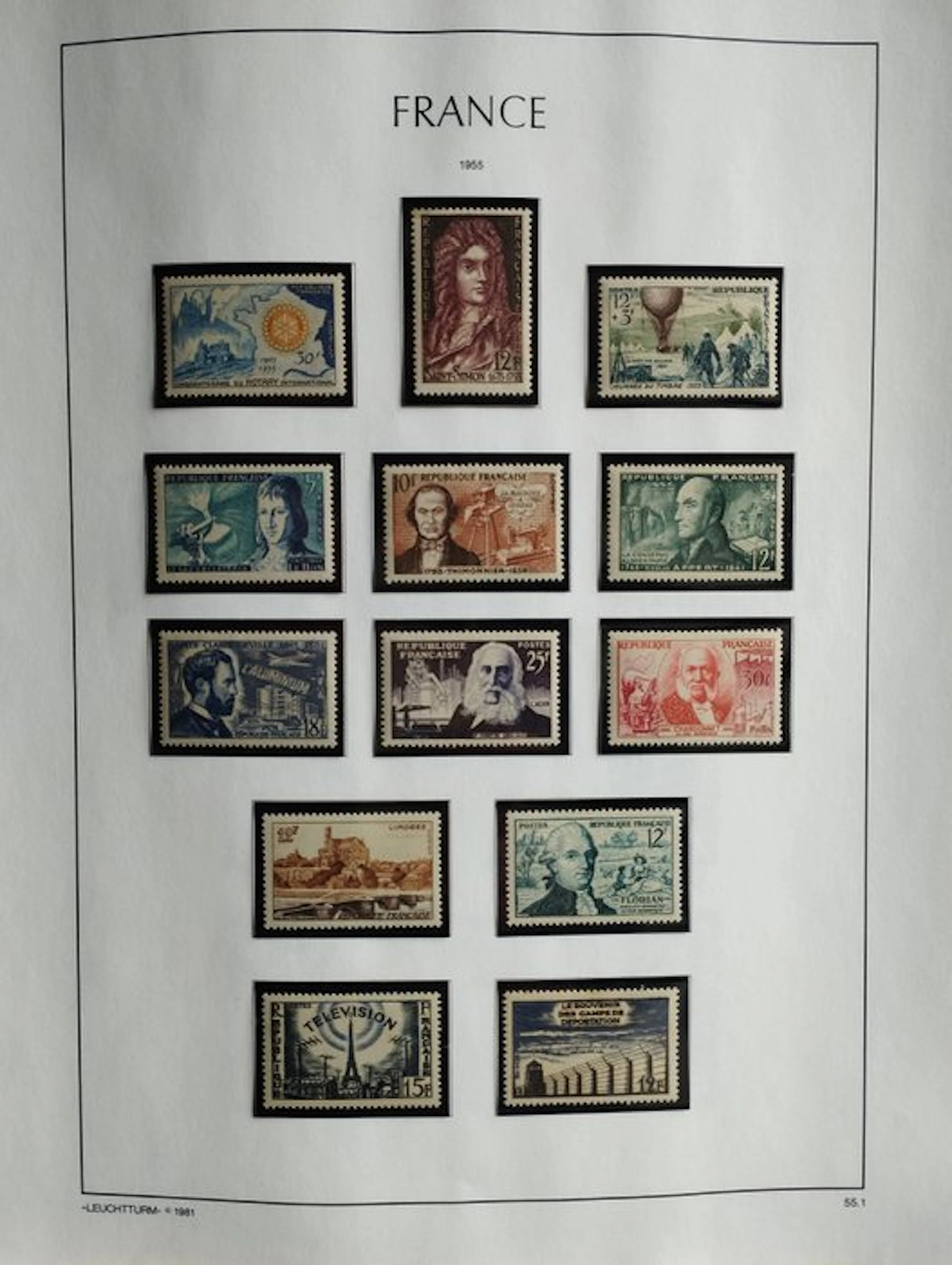 France 1955/1959 - Package of 5 consecutive