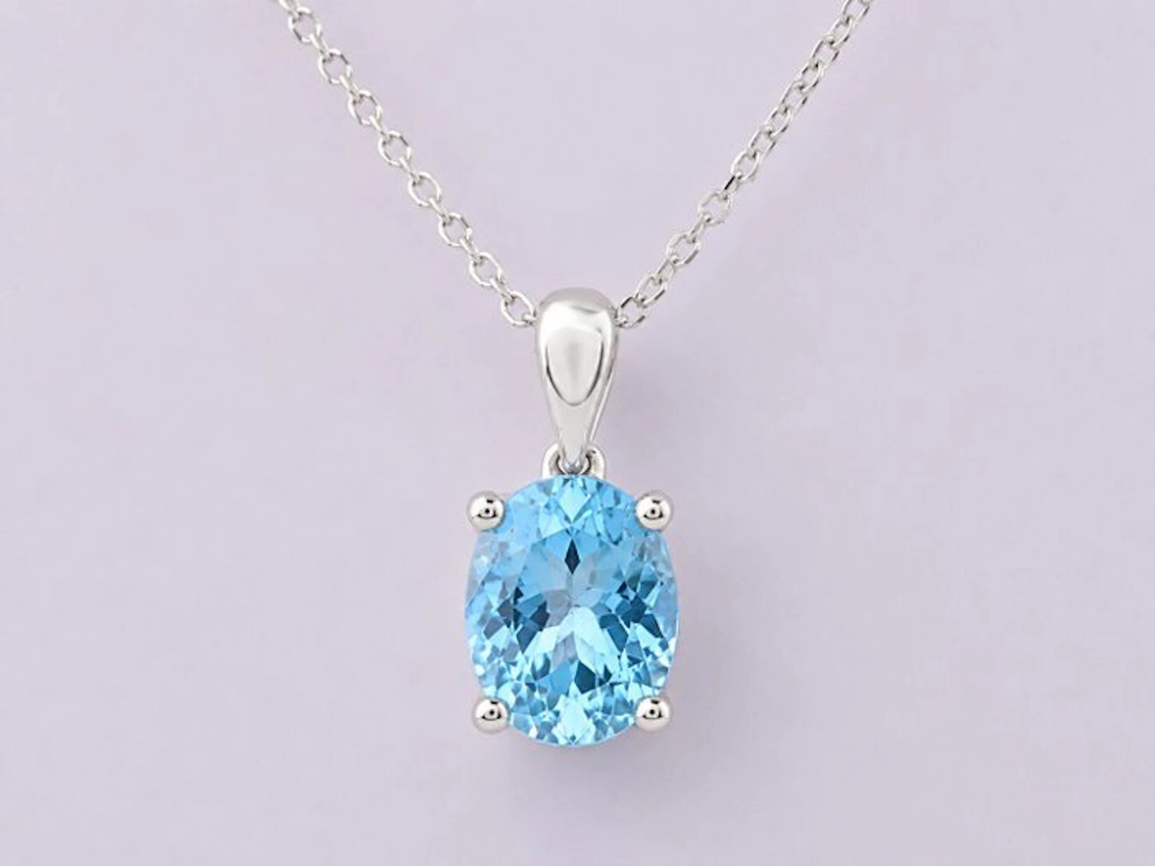 No reserve price - Necklace with pendant - 14 kt. White gold - 2.00ct.