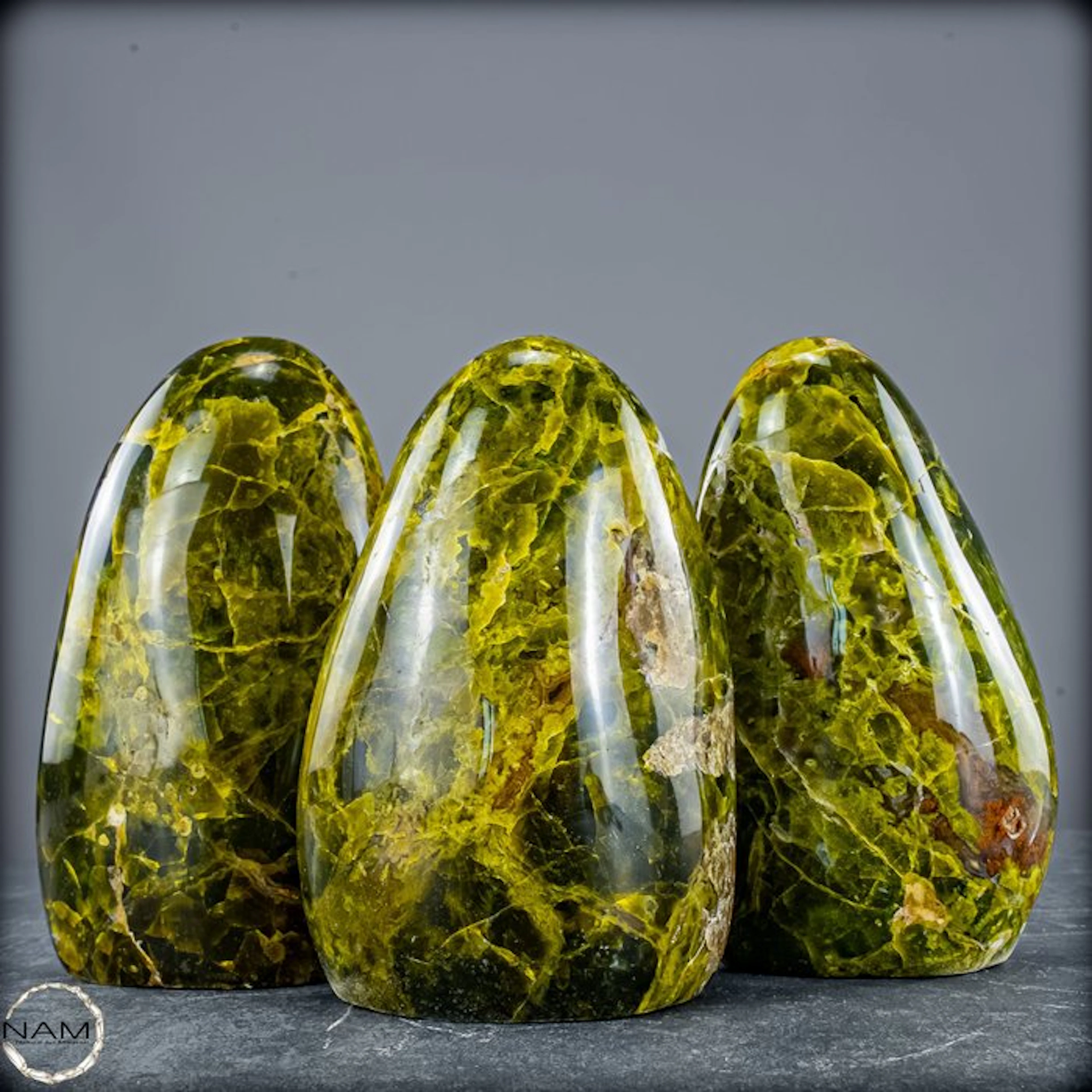 Green Opal – Green opal freeform set – Three unique...