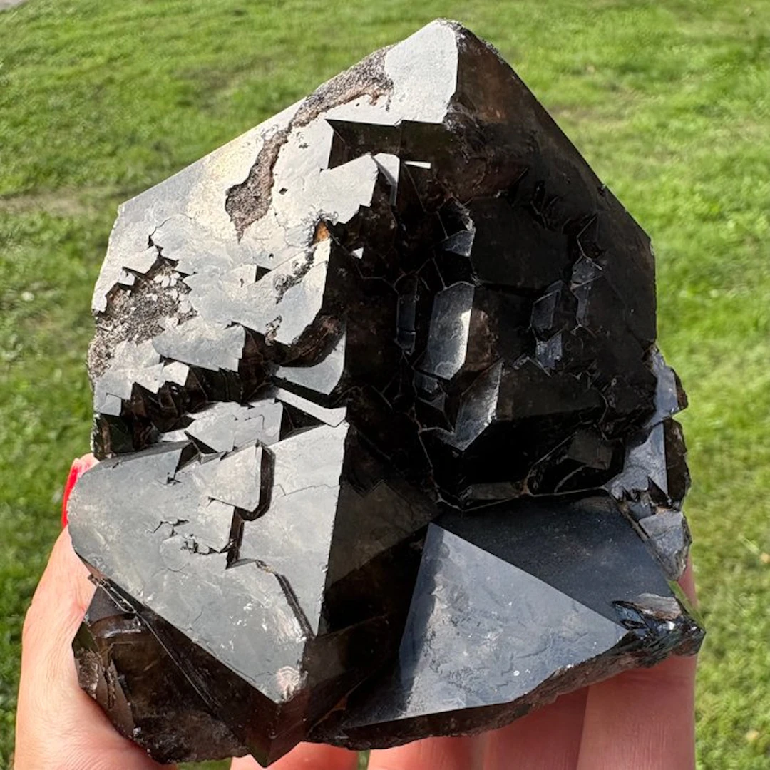 Gorgeous Morion Smoky Quartz Cluster Crystal cluster...