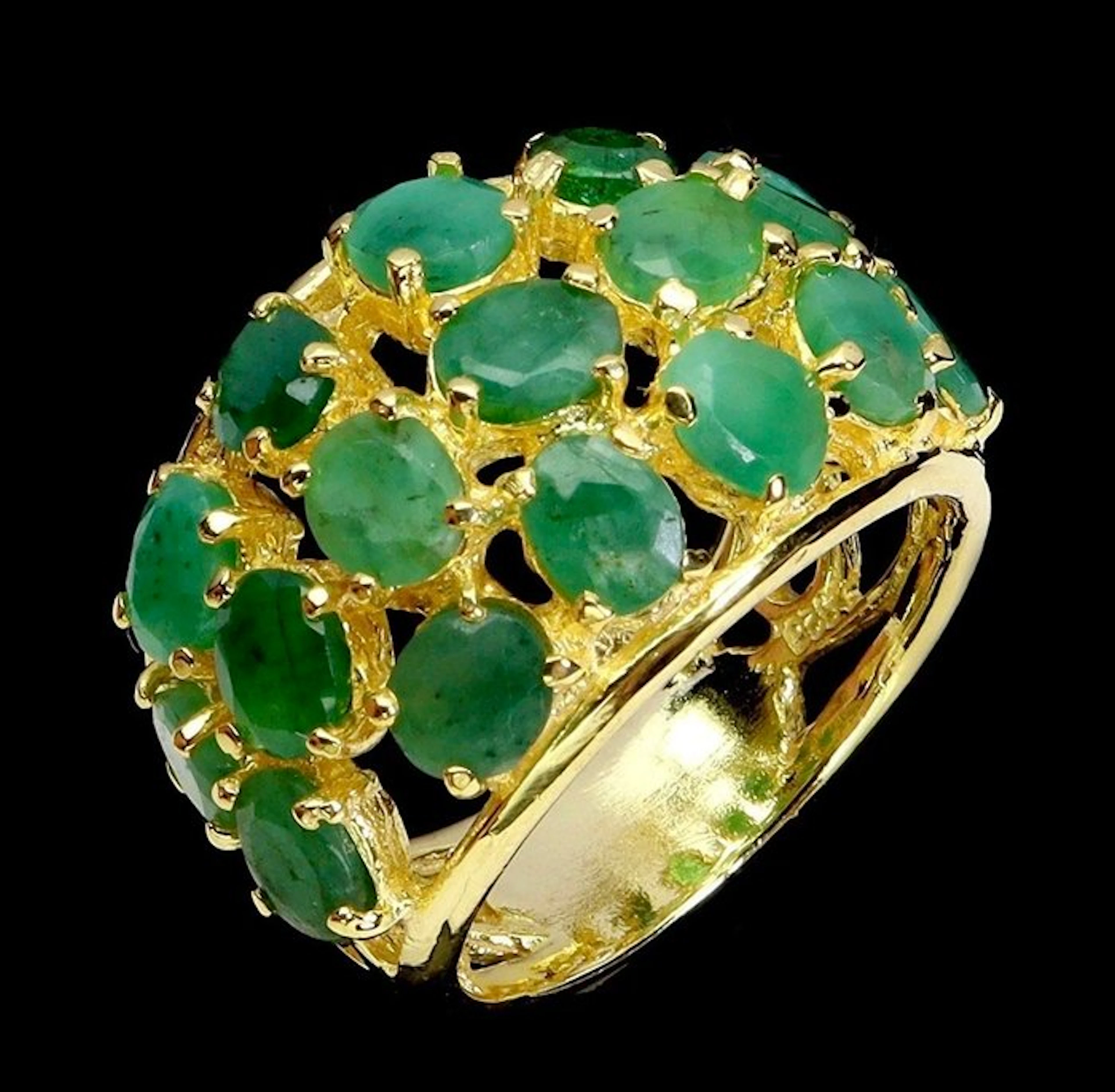 No reserve price - Ring 14K Yellow Gold Plated 925 Sterling Silver - 0.00ct