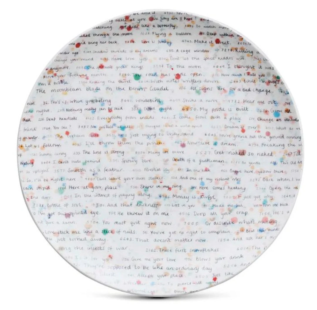Damien Hirst (1965) - All Over Text Plate · Heni