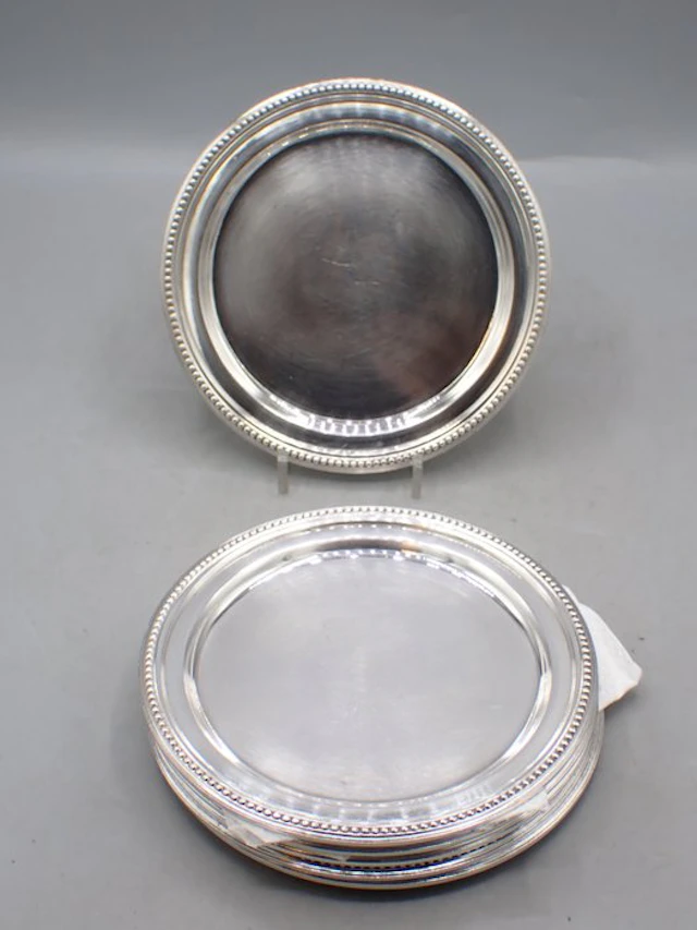 Christofle - Coaster (6) - Silverplated - Perles