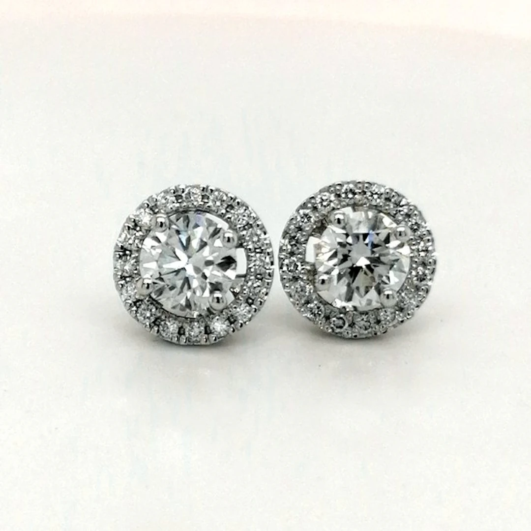 Earrings - 14 kt. White gold - 2.48ct. tw. Diamond (Lab-grown) - Diamond