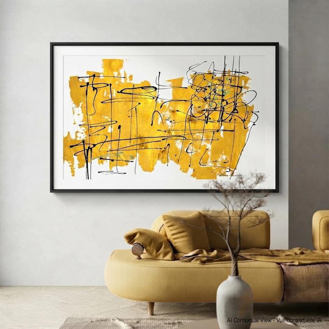 Dam Domido - Golden feelings - 130x80 cm - White background