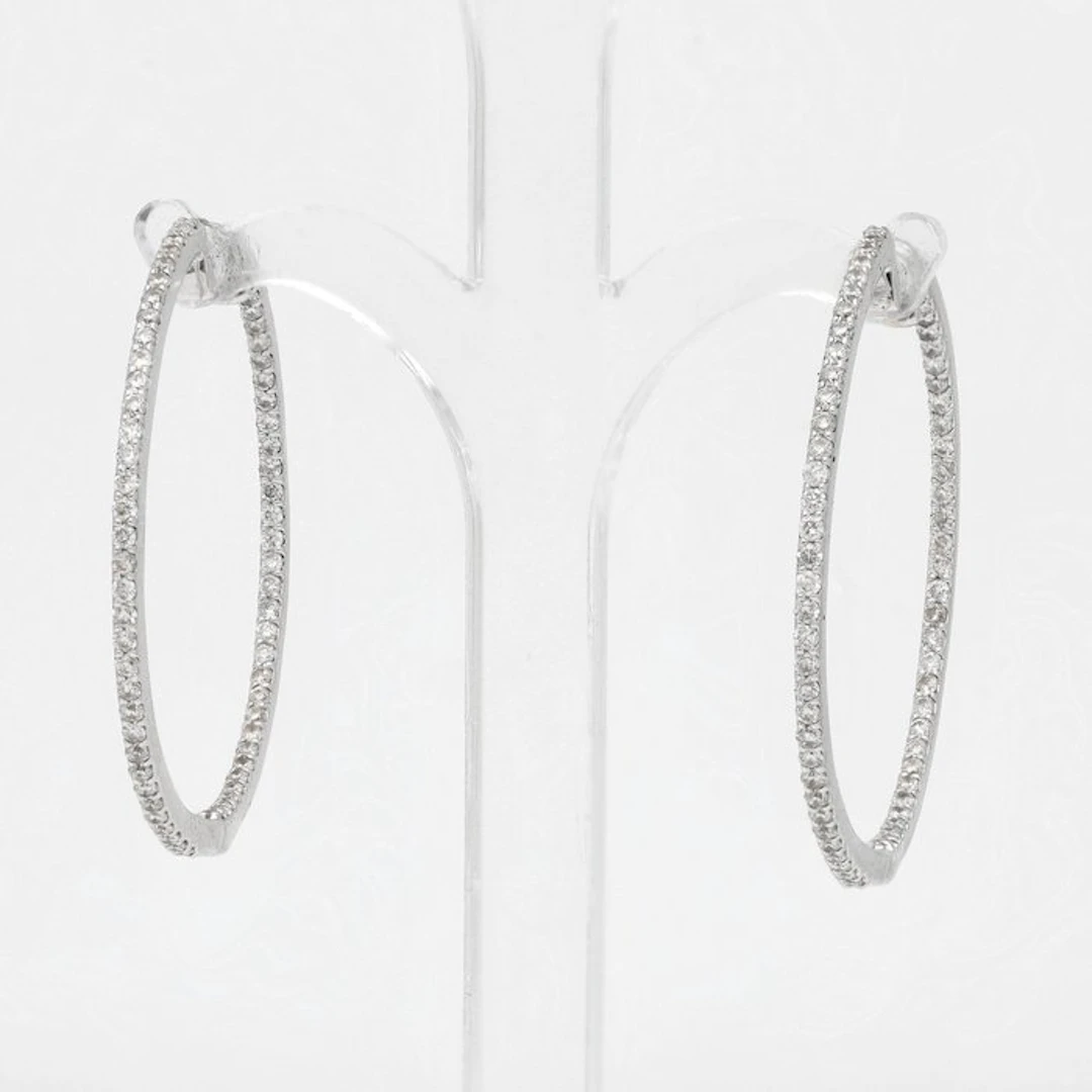 Earrings - 14 kt. White gold Diamond (Natural)
