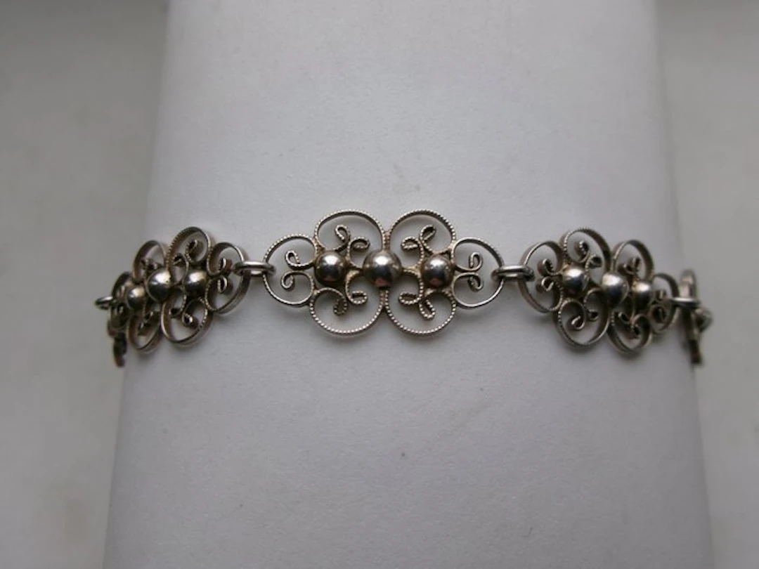 Silver, Filigree - Bracelet - Art Nouveau