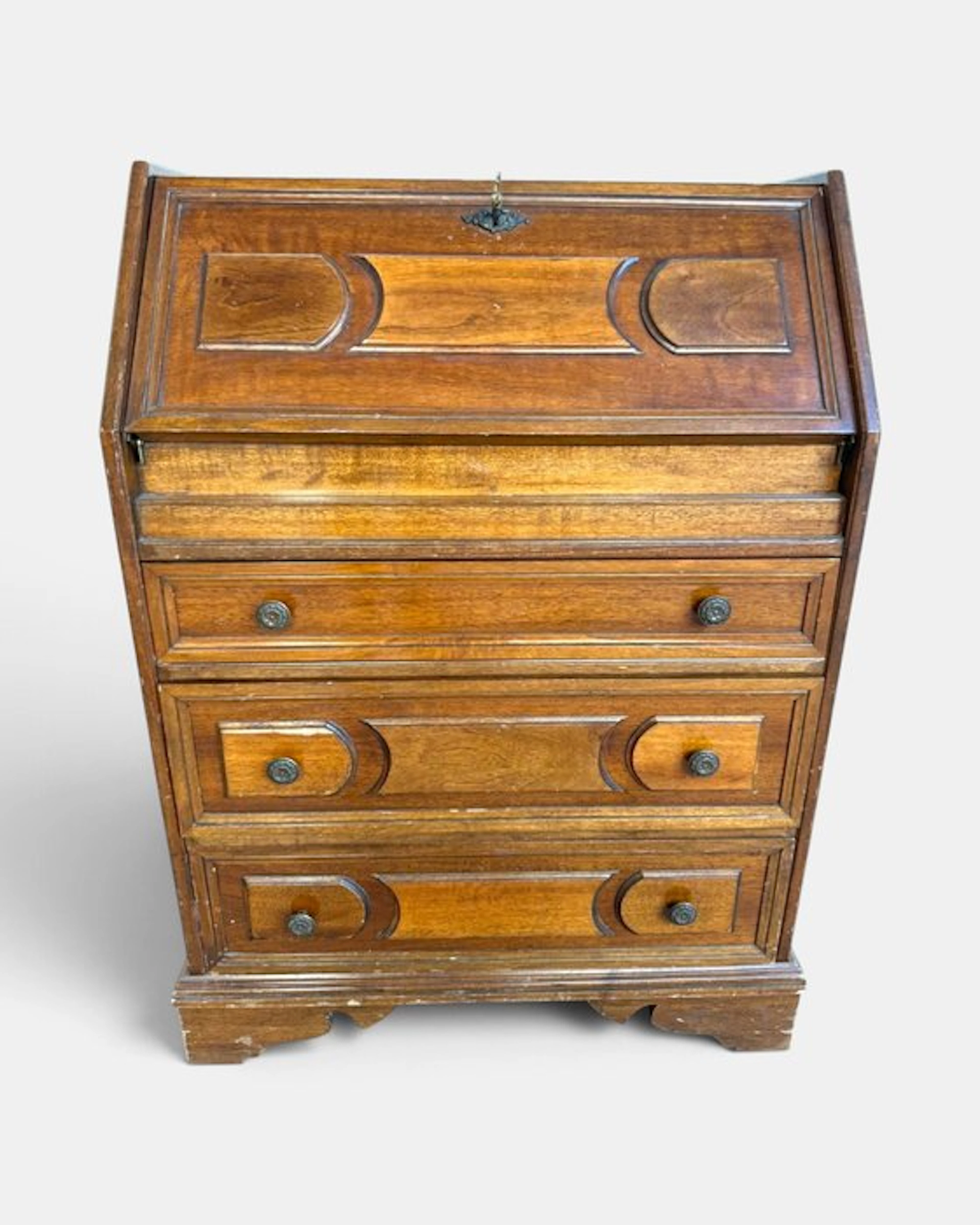 Bureau cabinet - Walnut - roll-top writing desk