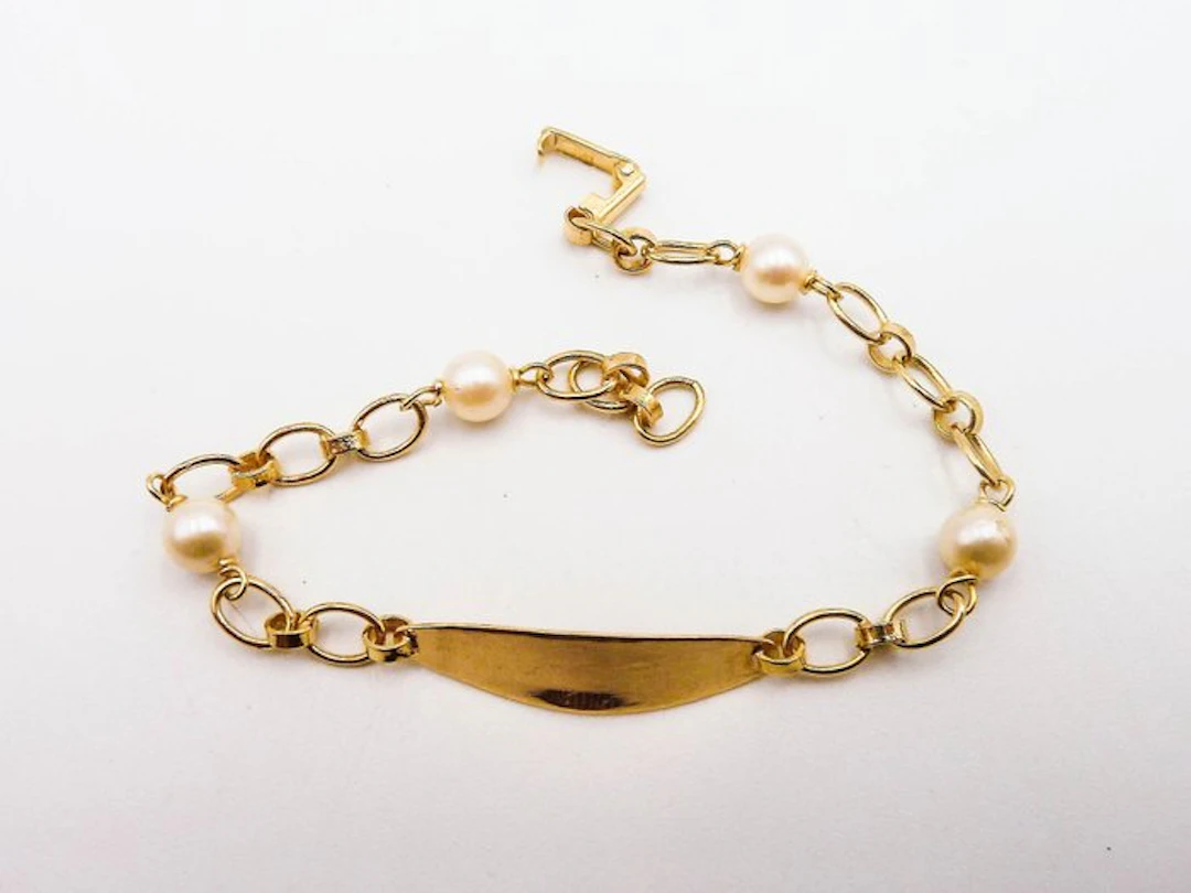 Bracelet - 18 kt. Yellow gold Pearl