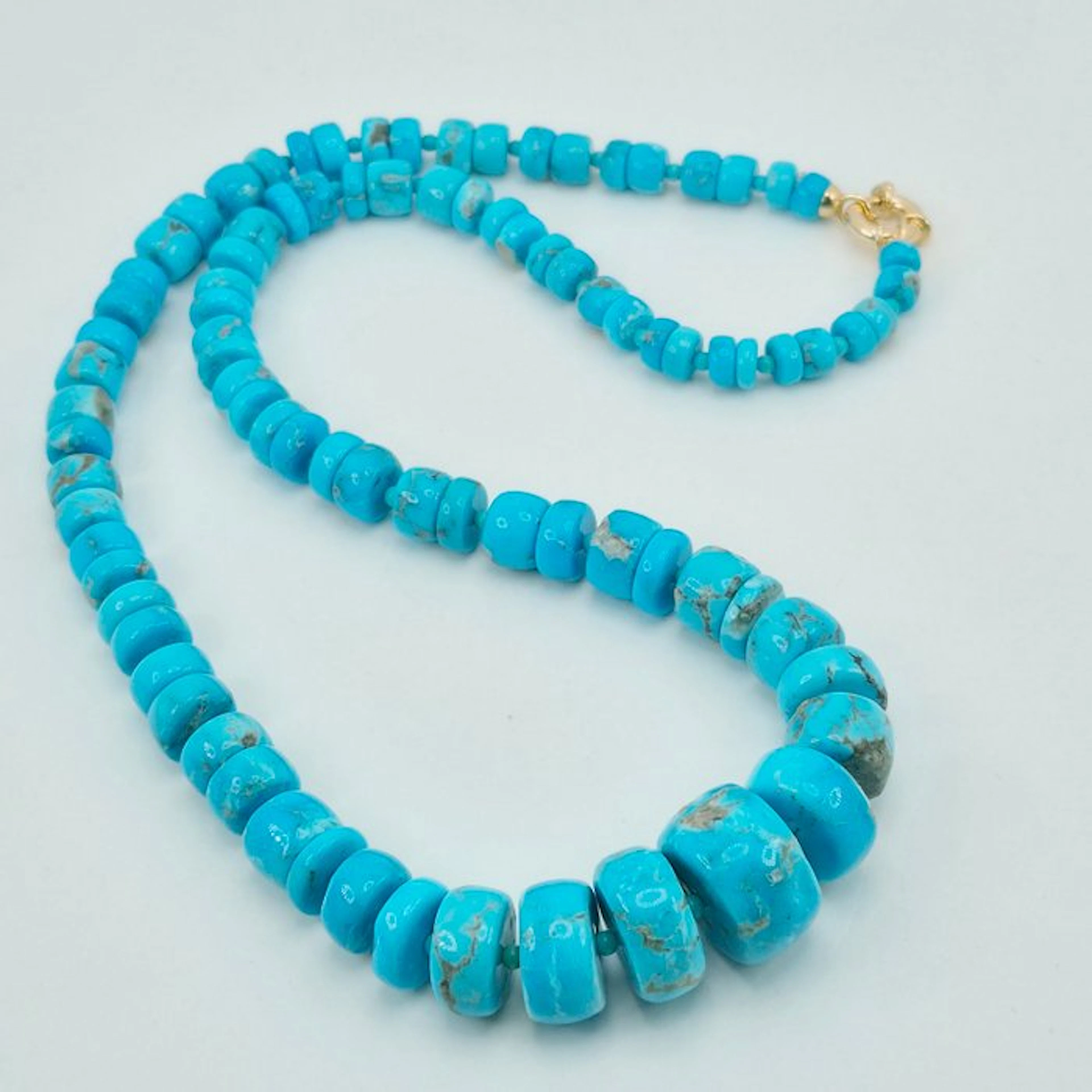 Turquoise - Silver, Gold-plated - Necklace - Turquoise Arizona