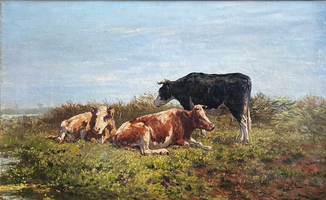 Herman Bogman (1861-1921) - Drie koeien in weiland