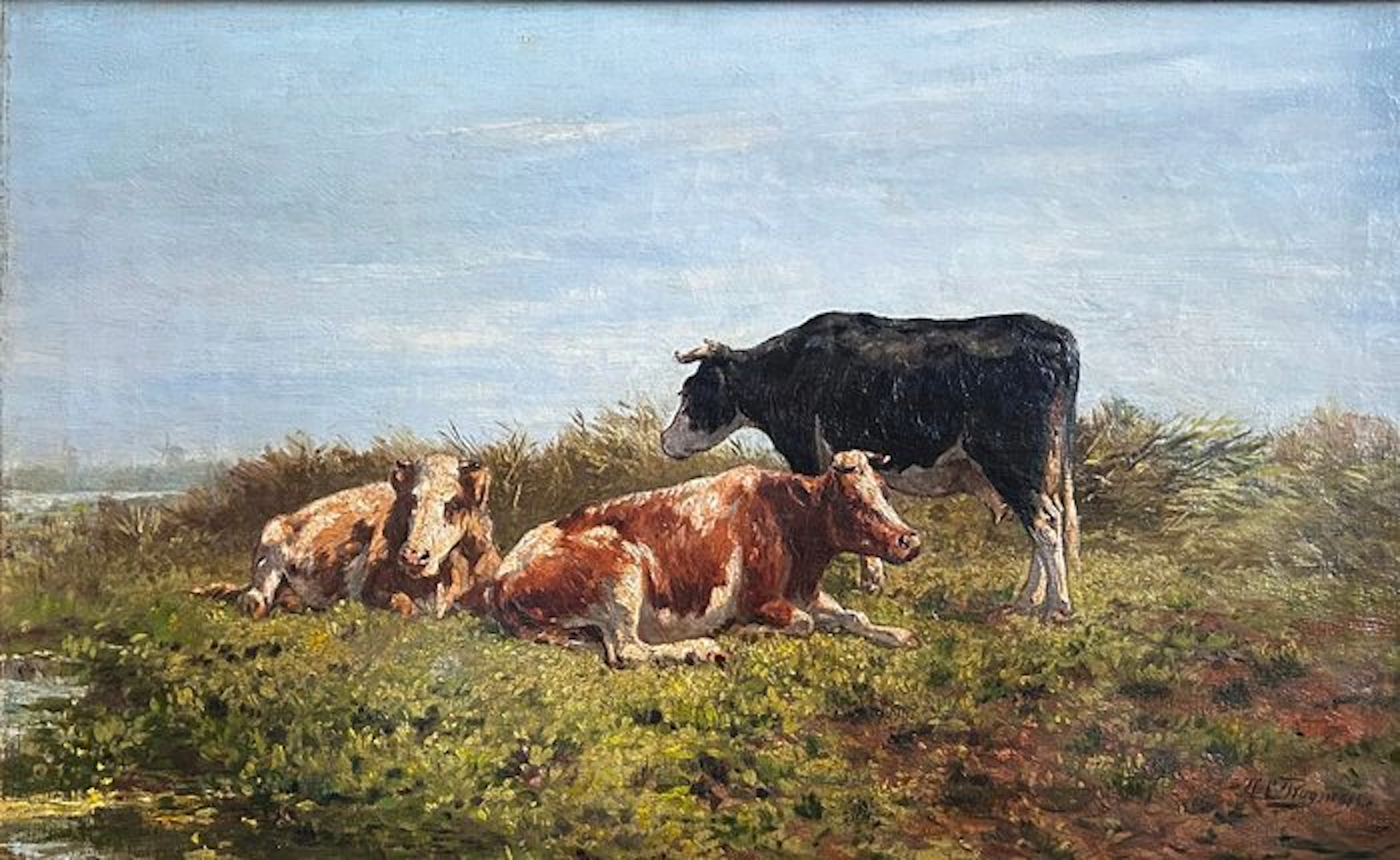 Herman Bogman (1861-1921) - Drie koeien in weiland