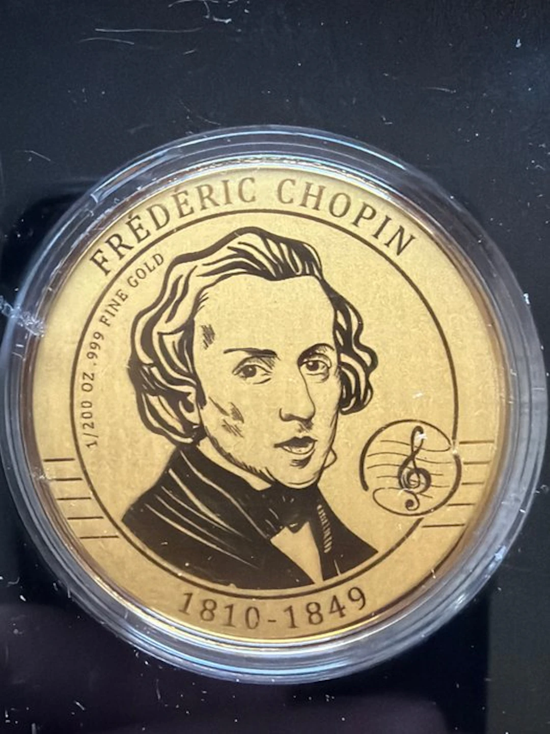 Chad. 3000 Francs 2023 Frederic Chopin, 1/200 Oz (.999) (No reserve price)