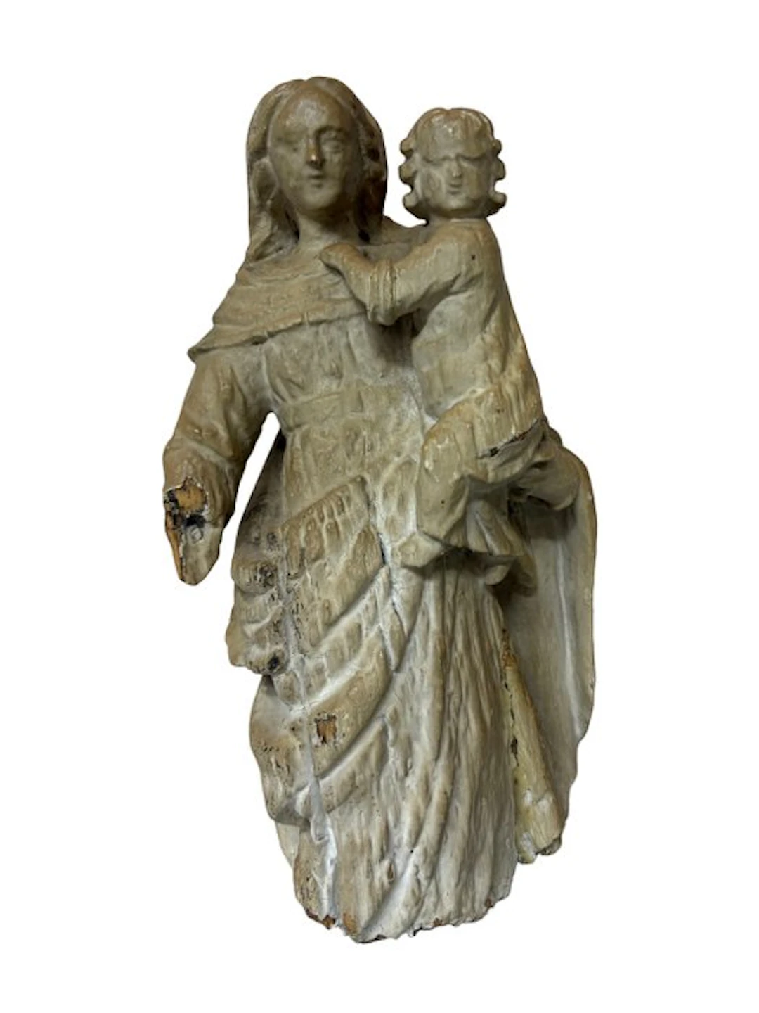 Sculpture, Virgen con el Niño - 27 cm - Wood