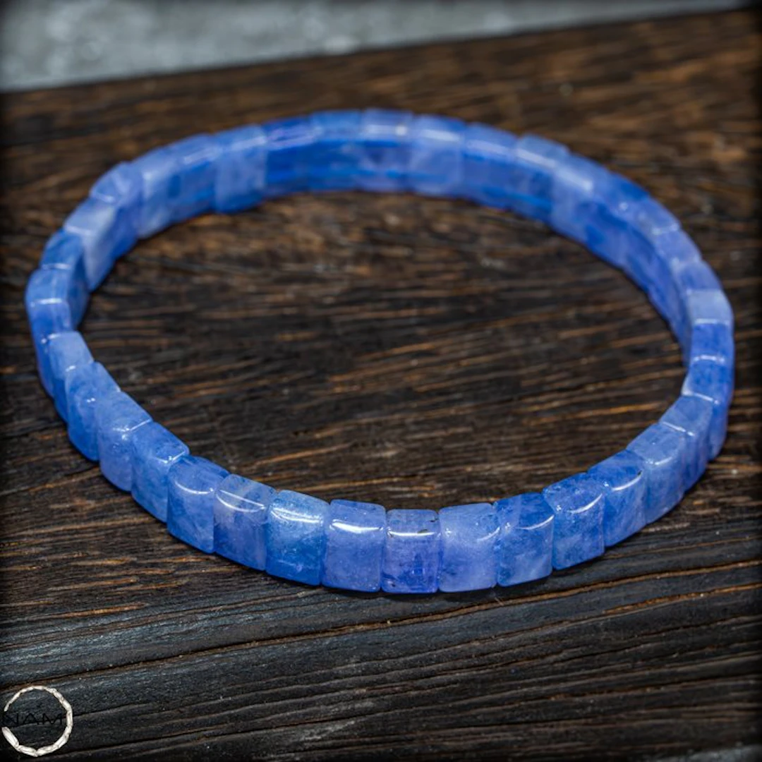 Very Rare Natural Deep Blue Tanzanite Crystal Bracelet 63.40 ct- 12.68 g