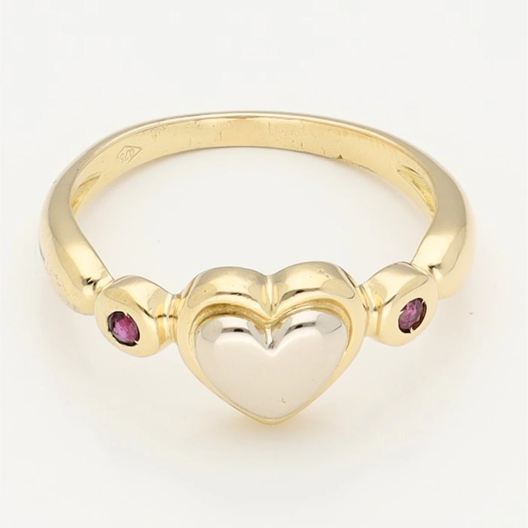 Ring - 18 kt. Yellow gold, White gold - Ruby