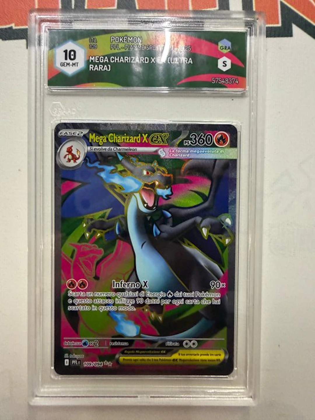 Pokémon - 1 Graded card - Mega Charizard X 109/109 Foil
