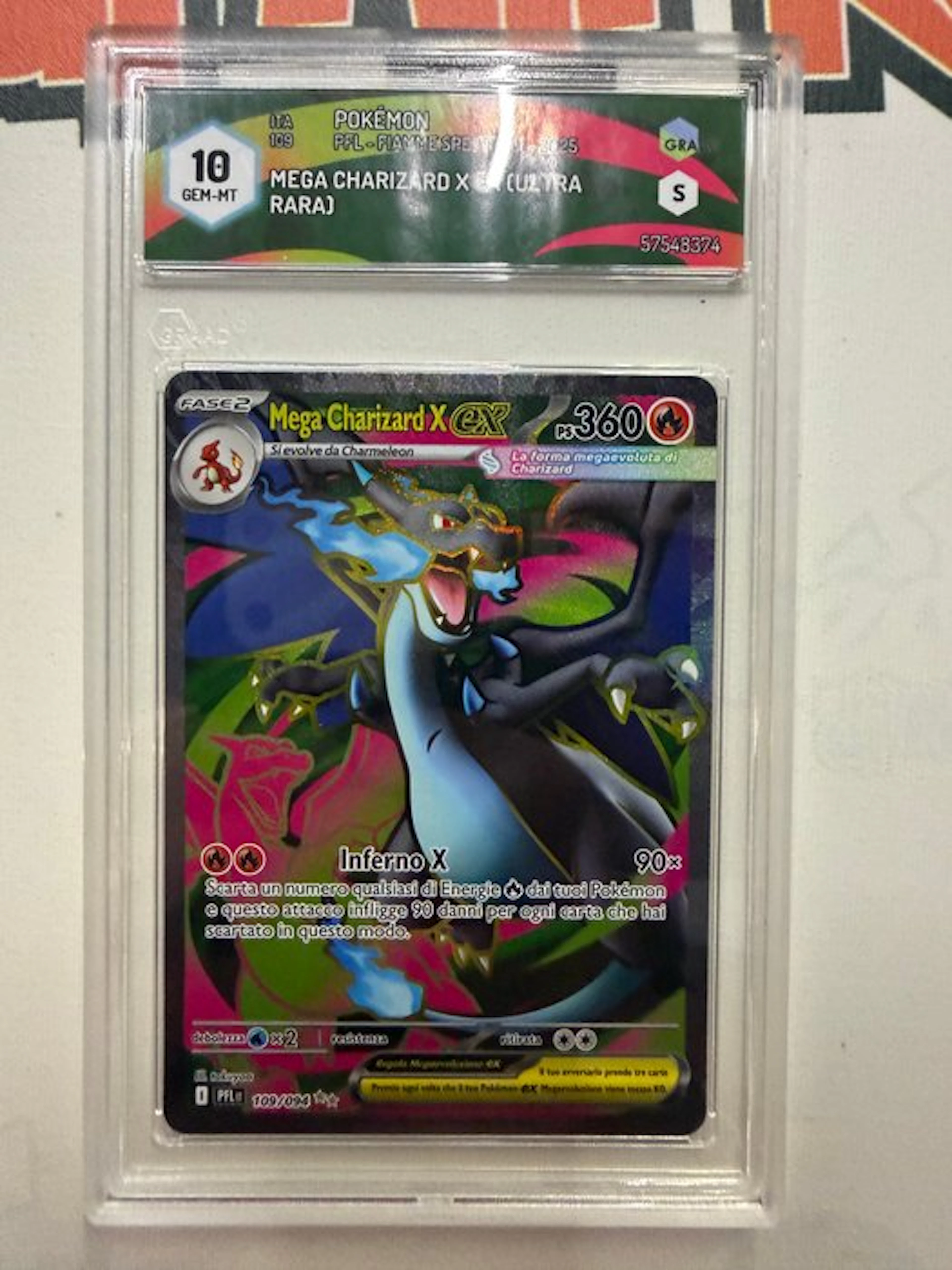 Pokémon - 1 Graded card - Mega Charizard X 109/109 Foil