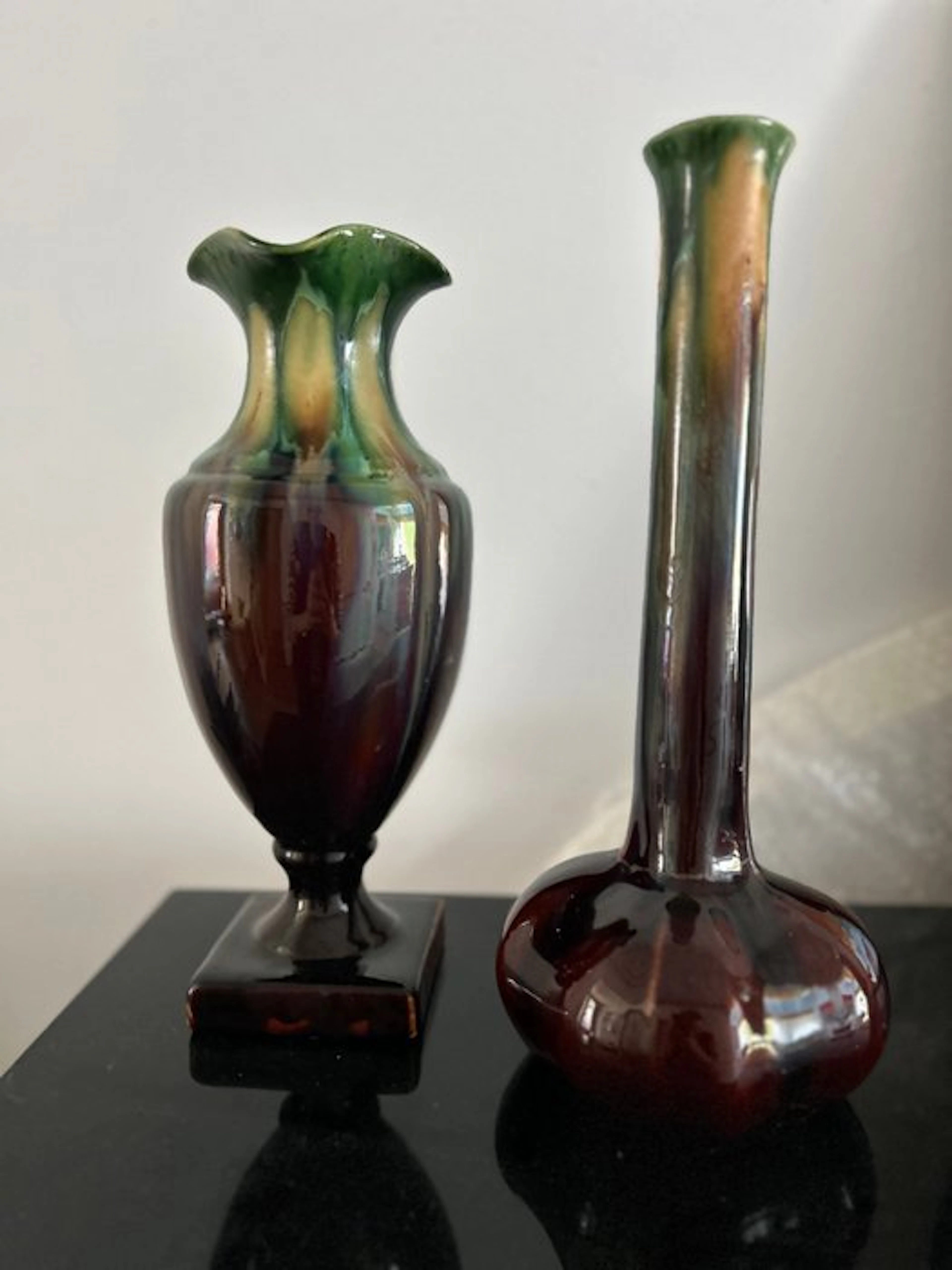 Faience de Thulin - Single-flower vase (2) - Stoneware - Art Deco vases