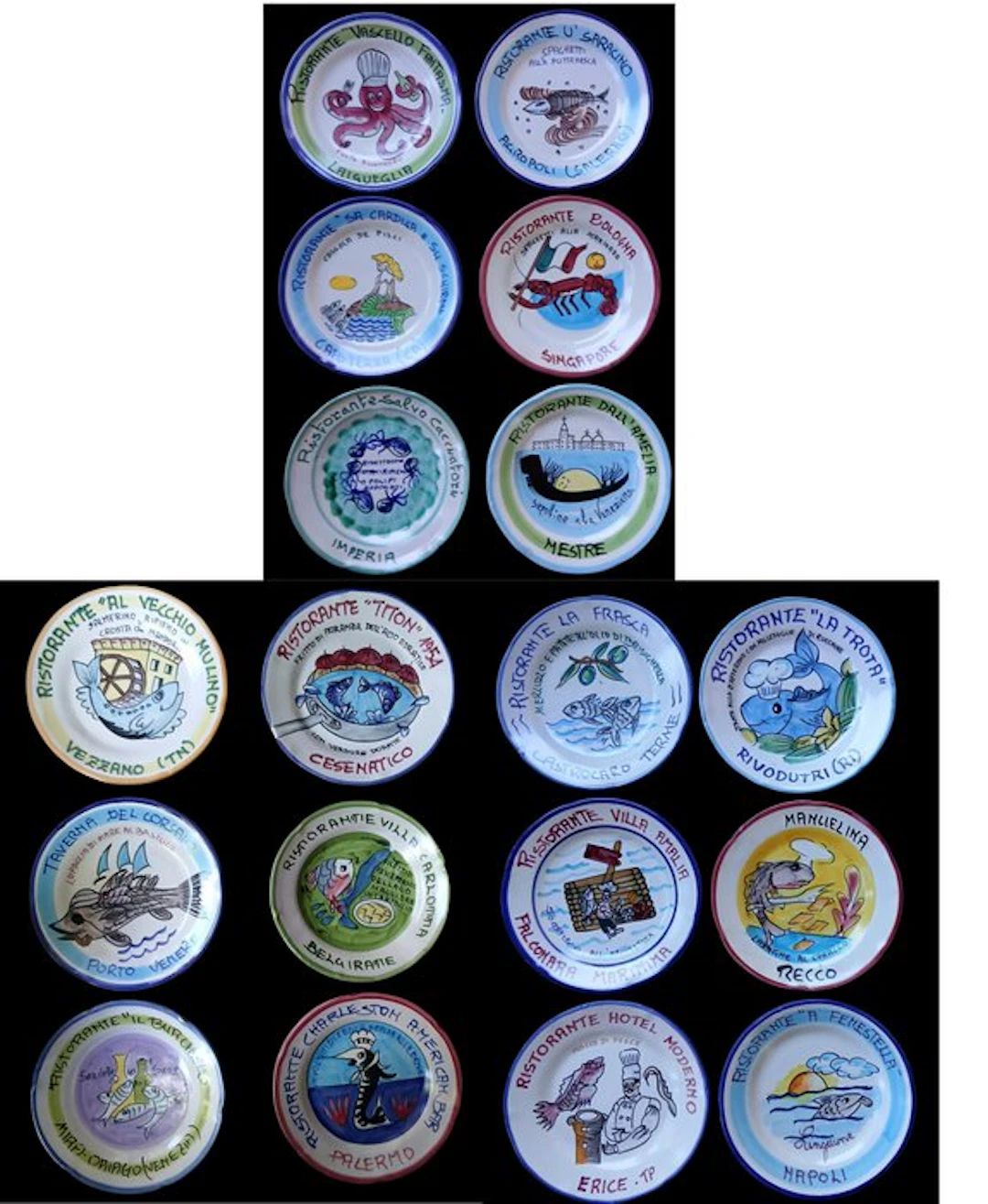 Buon Ricordo - Tema mare - Ceramica Vietri Mare - Dish...