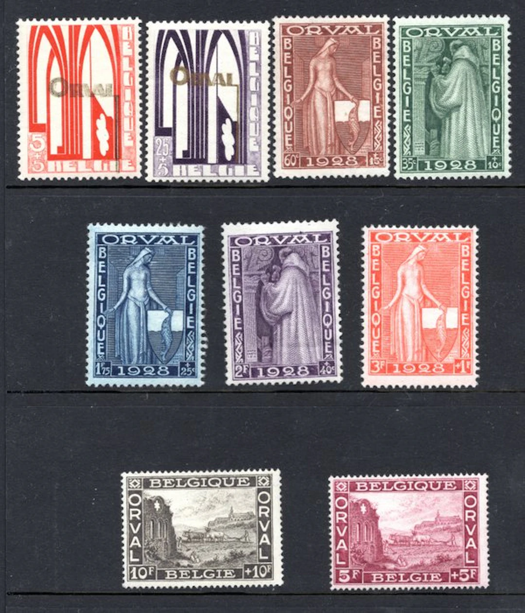 Belgium 1928 - First Orval - Free worldwide shipping* - OBP 258/266