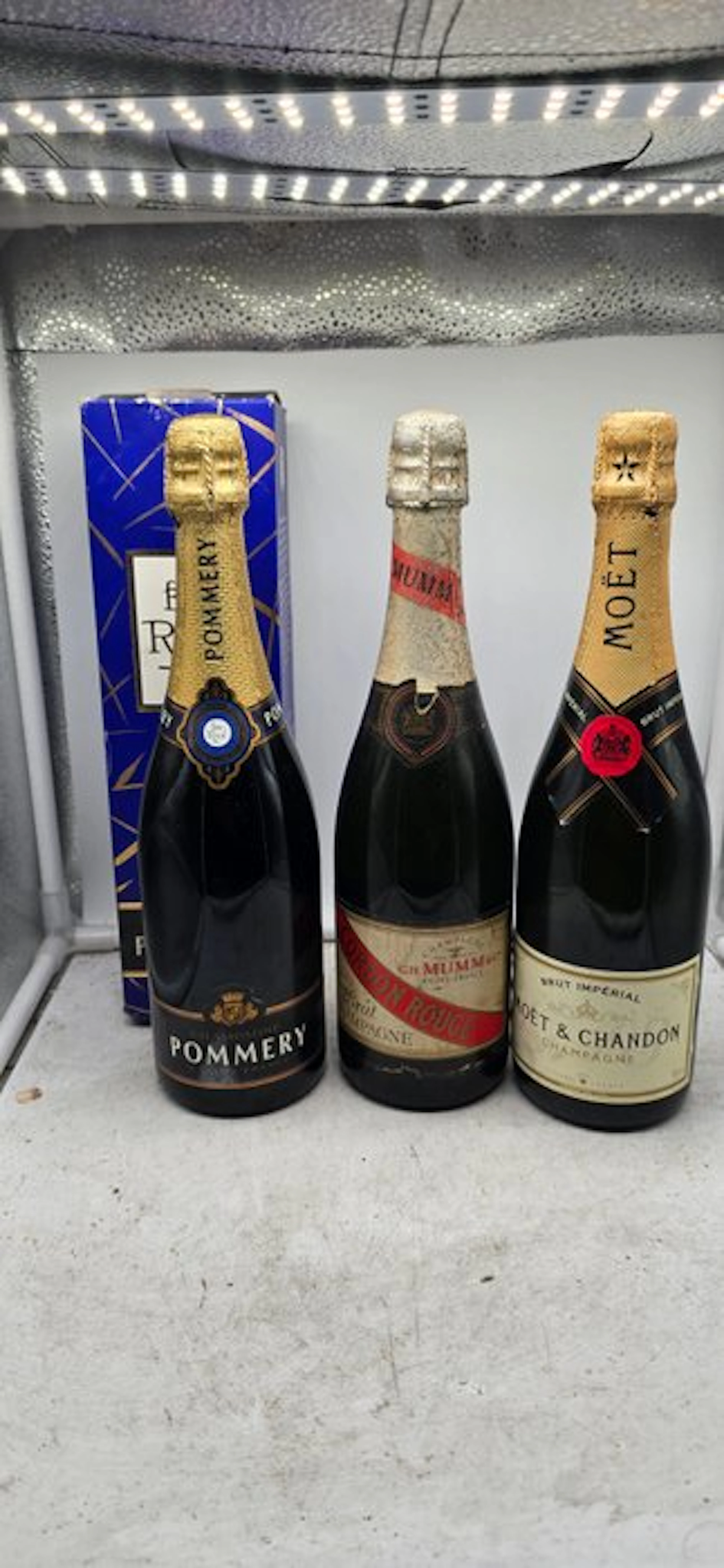 1980 Pommery, G. H. Mumm, Moët & Chandon - Champagne Brut - 3 Bottles (0.75L)