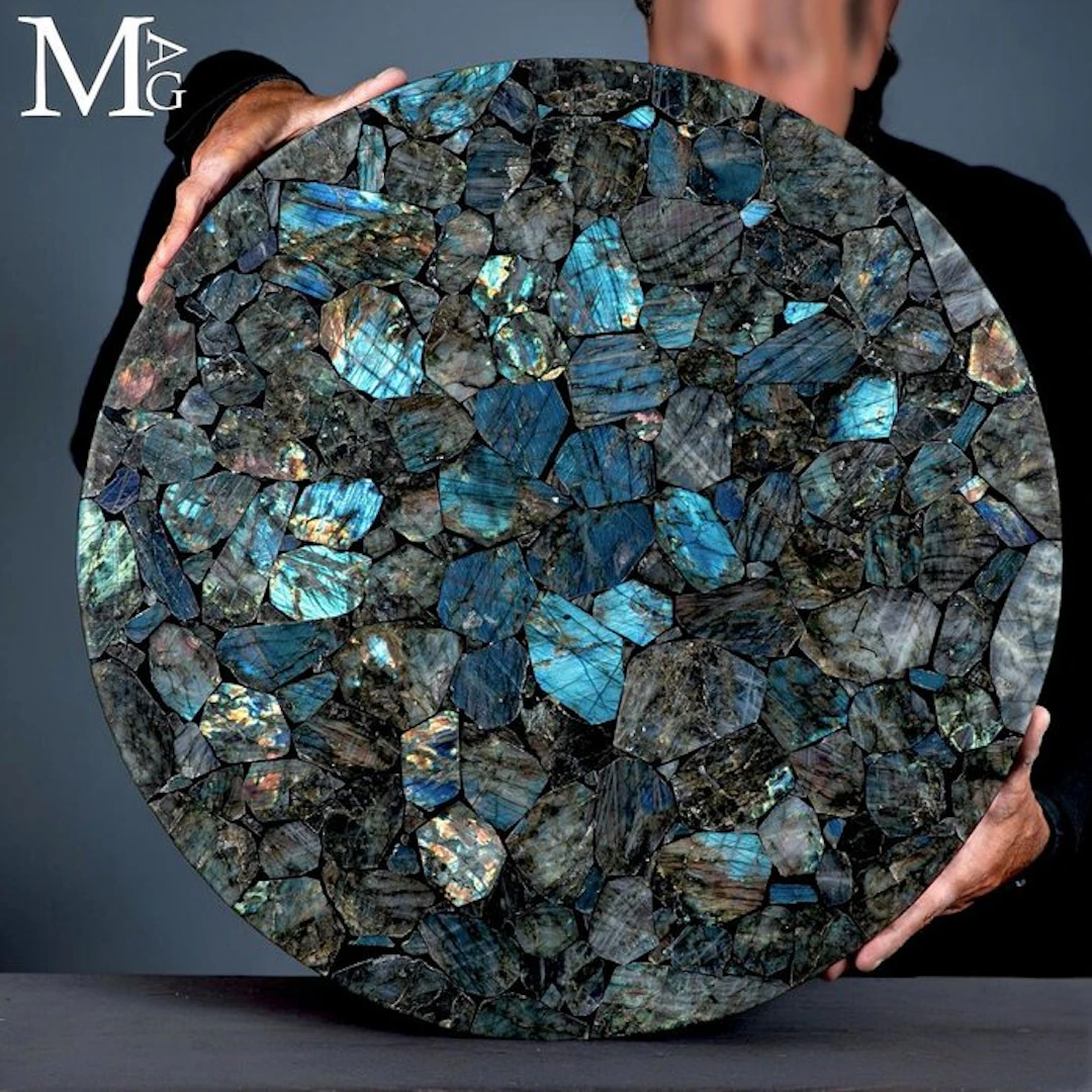 Magnificent Iridescent Labradorite Mosaic Table Top...