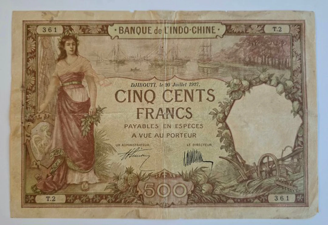 French Somaliland, Djibouti. - 500 Francs 1927 - Pick 9a (No reserve price)