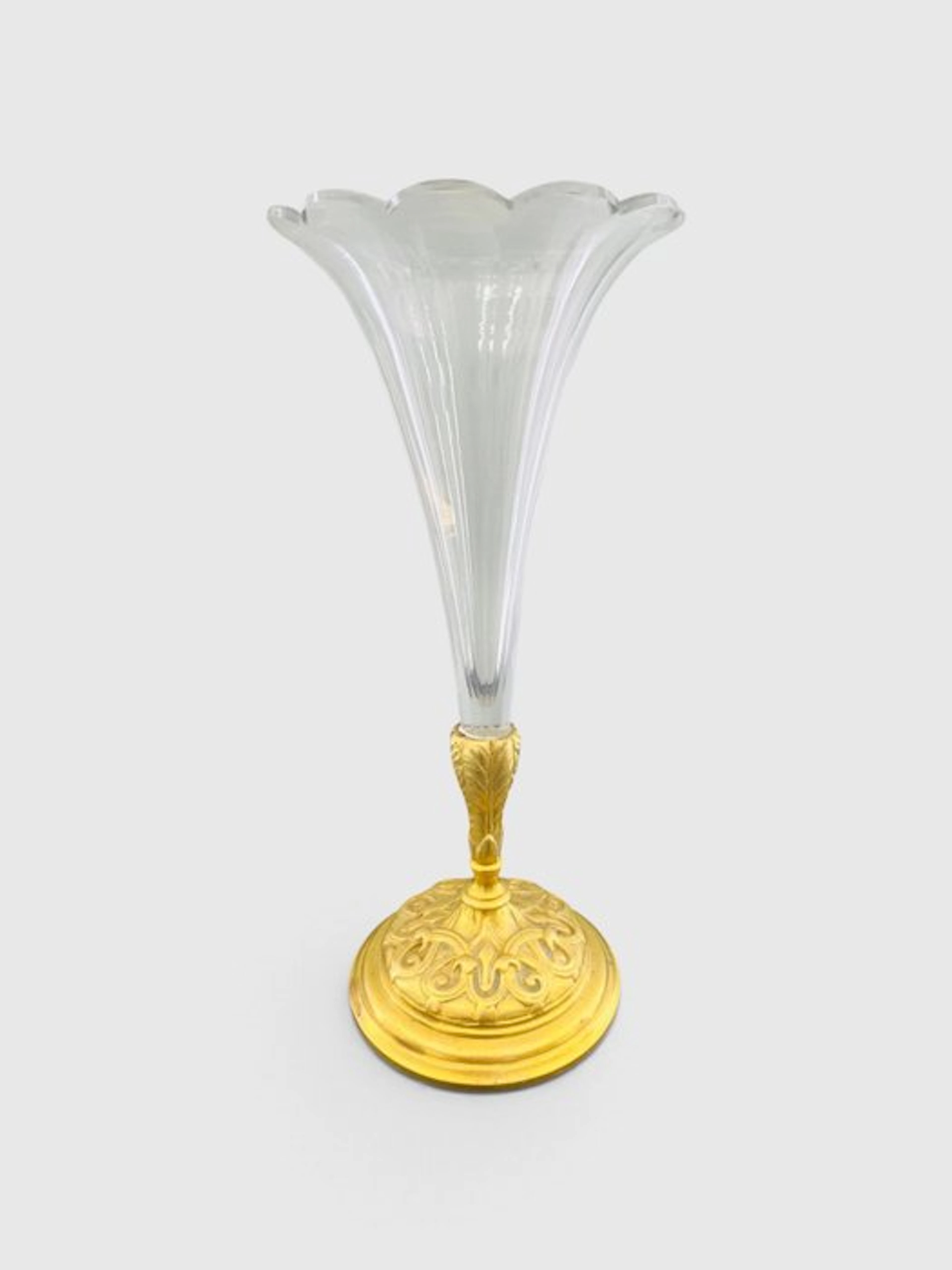 Vase - Gilt bronze - Napoleon III style trumpet vase
