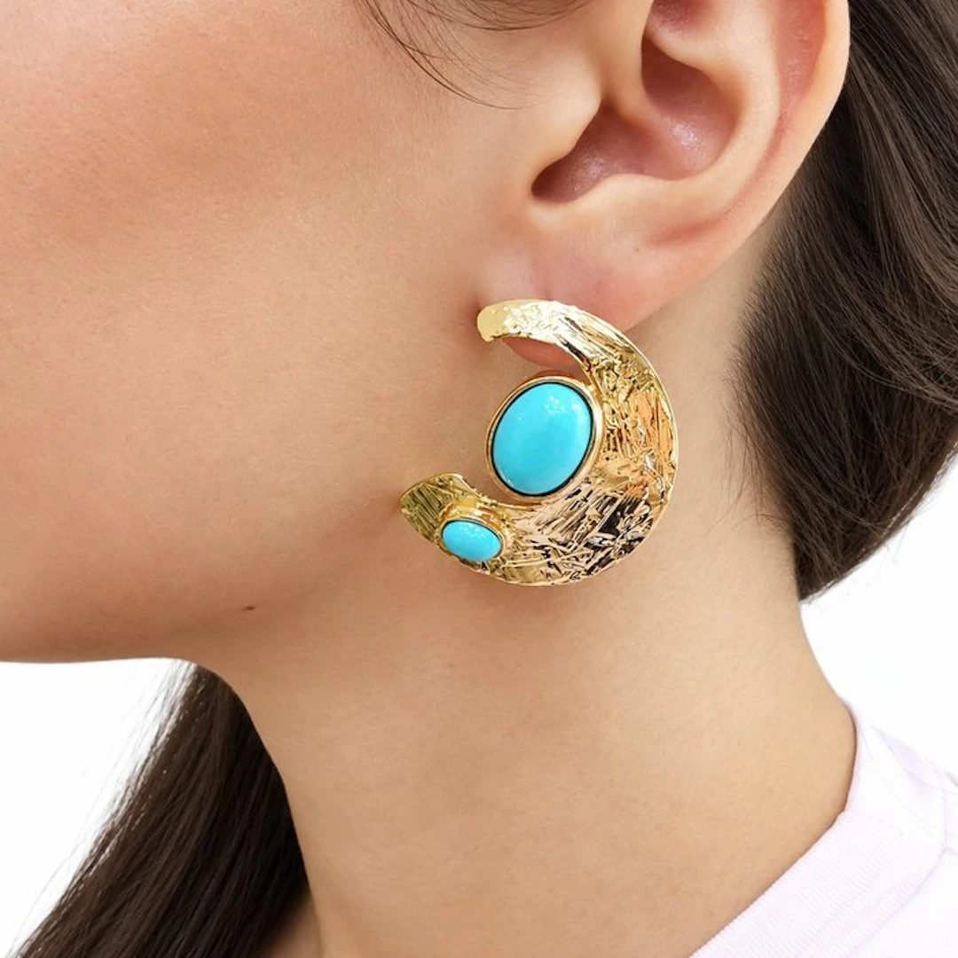 Turquoise - Bronze - Earrings - Italian Craftsmanship