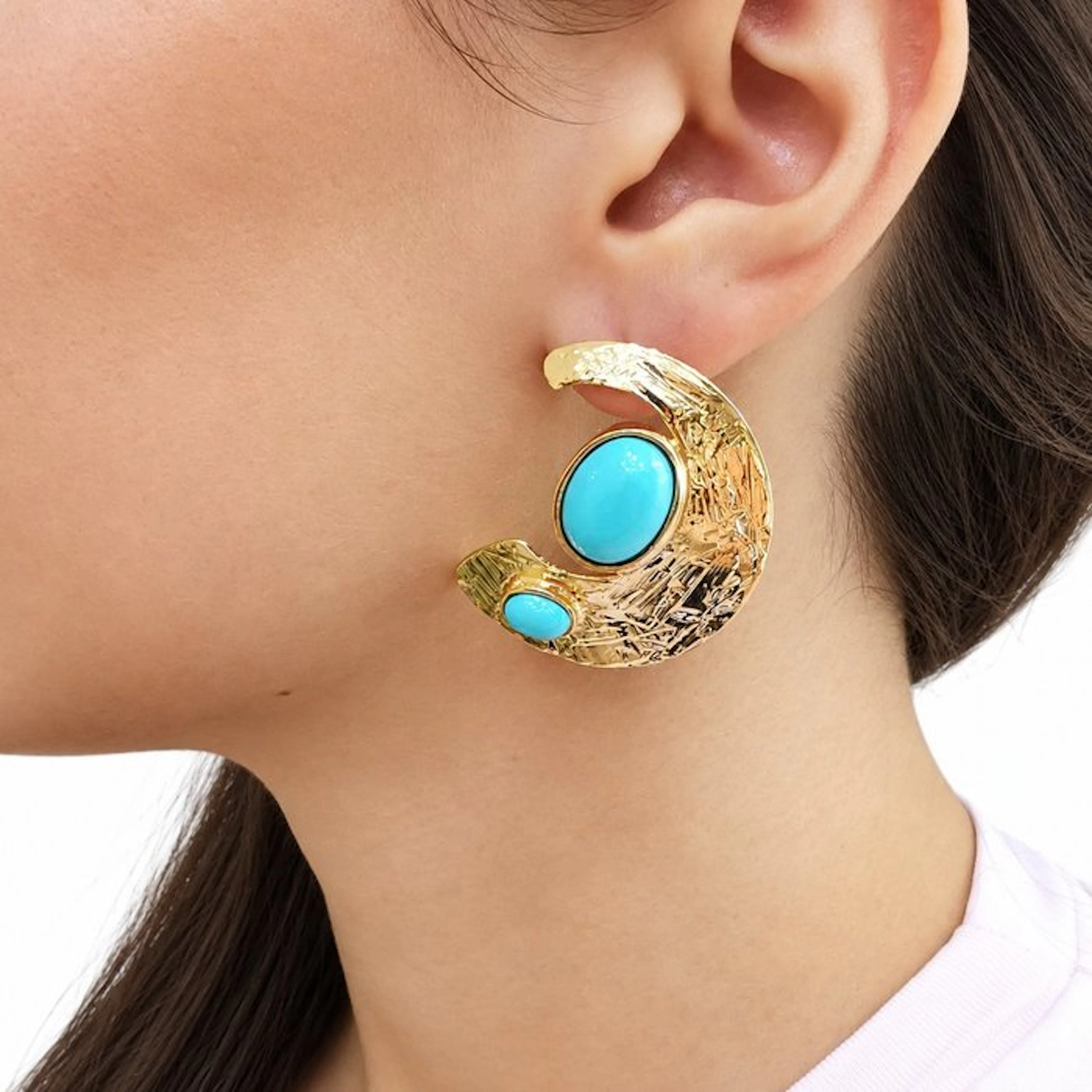Turquoise - Bronze - Earrings - Italian Craftsmanship