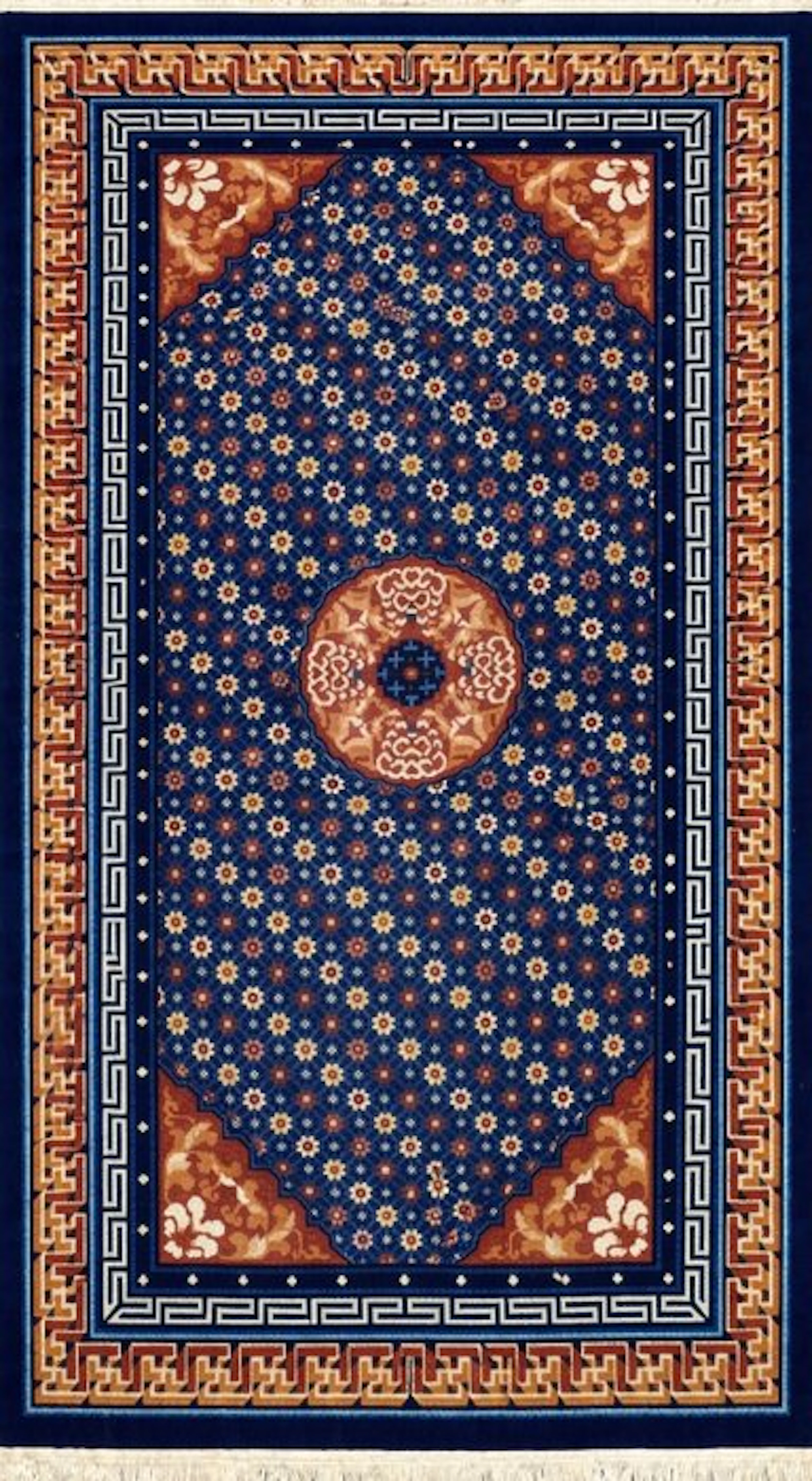 Antique Pékin Beijing Chine : 1.20 x 2.15 Mètres - Rug - 215 cm - 120 cm