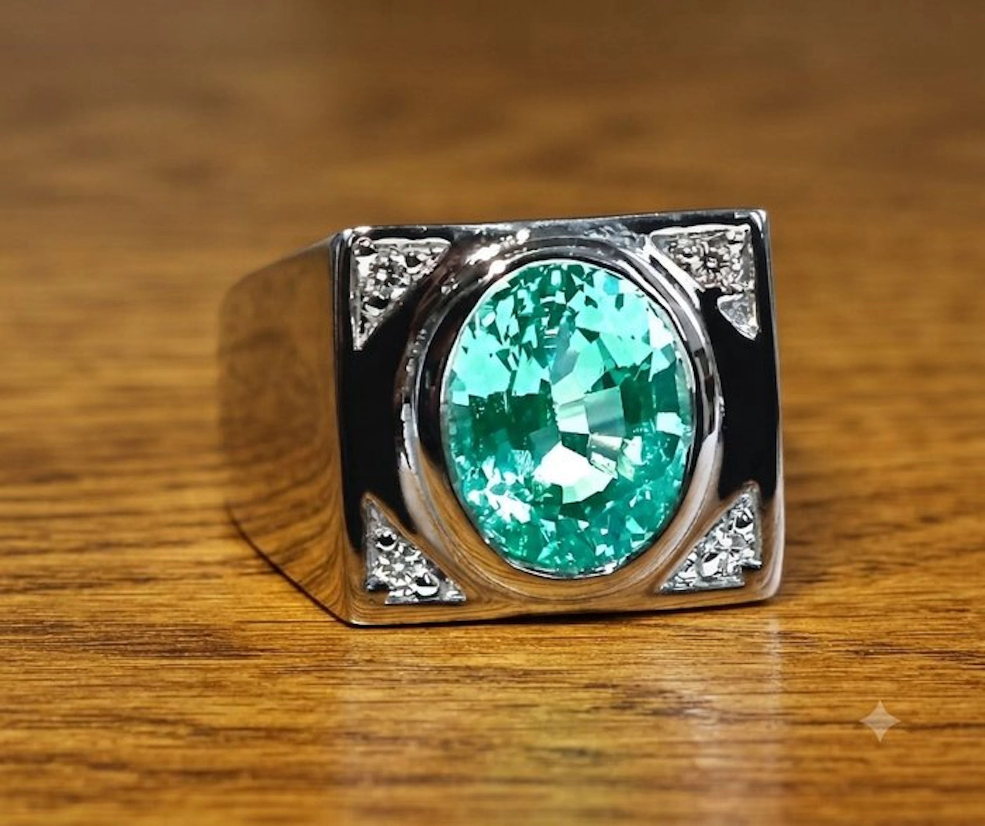 No reserve price - Signet ring Silver - 5.00ct