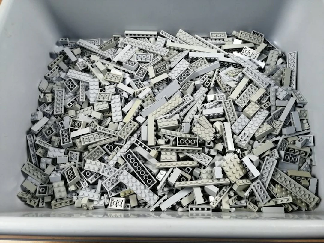 LEGO - geen serie - 01. Partij van 1000 lichtgrijze bouwstenen - 1990-2000