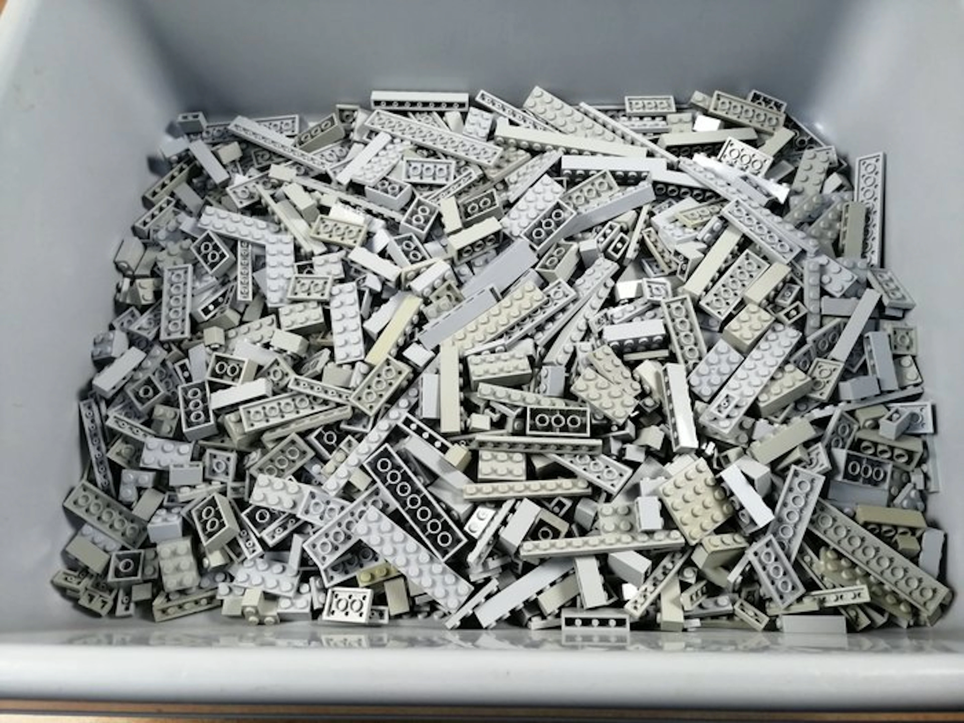 LEGO - geen serie - 01. Partij van 1000 lichtgrijze bouwstenen - 1990-2000
