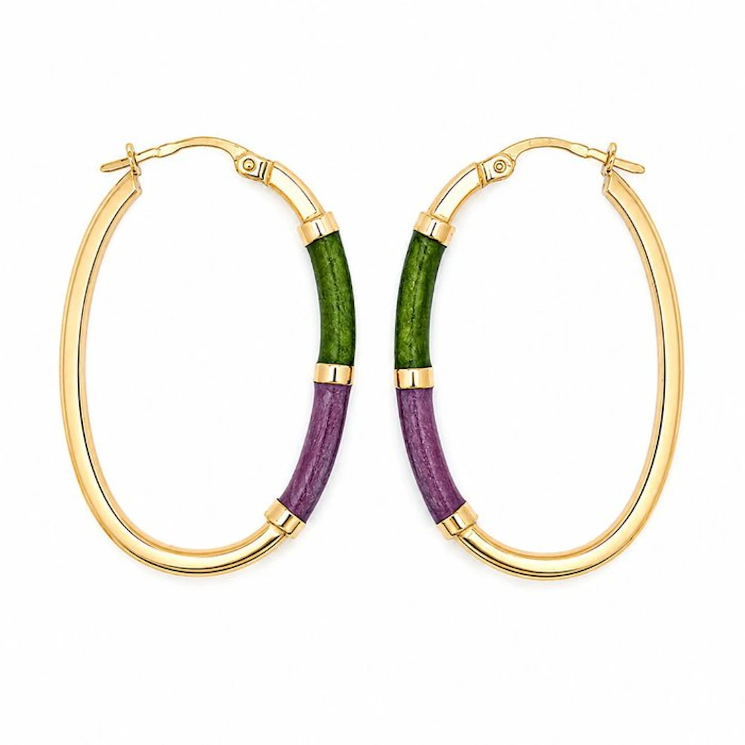 Earrings - 18 kt. Yellow gold - Made in Italy - Handmade