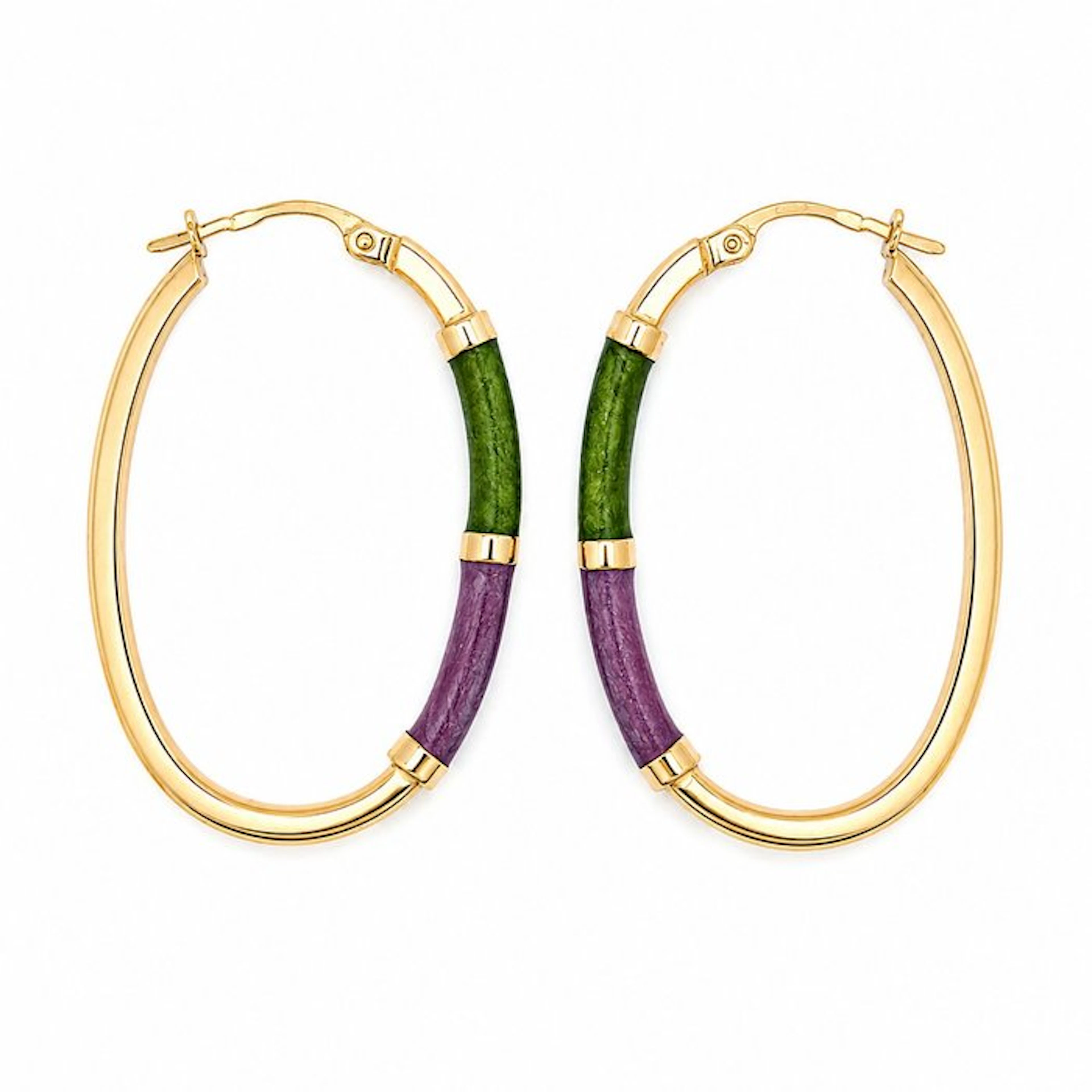 Earrings - 18 kt. Yellow gold - Made in Italy - Handmade